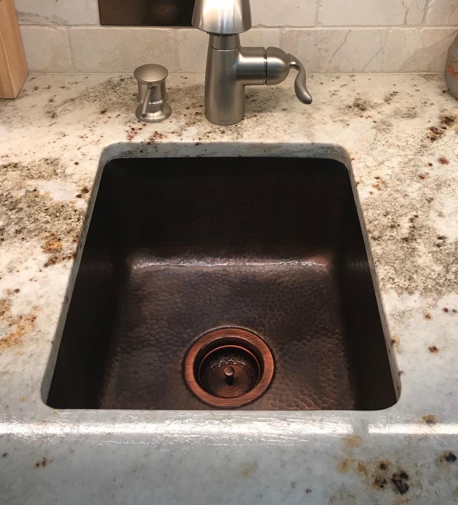 Monarch Abode Kitchen & Bar Sink - 21-inch Milan Dual Mount Drop in Kitchen Sink, Hand Hammered Pure Copper Sinks, Drop in Bar Sinks or Undermount, Deep Single Rectangular Bowl customer photo 2