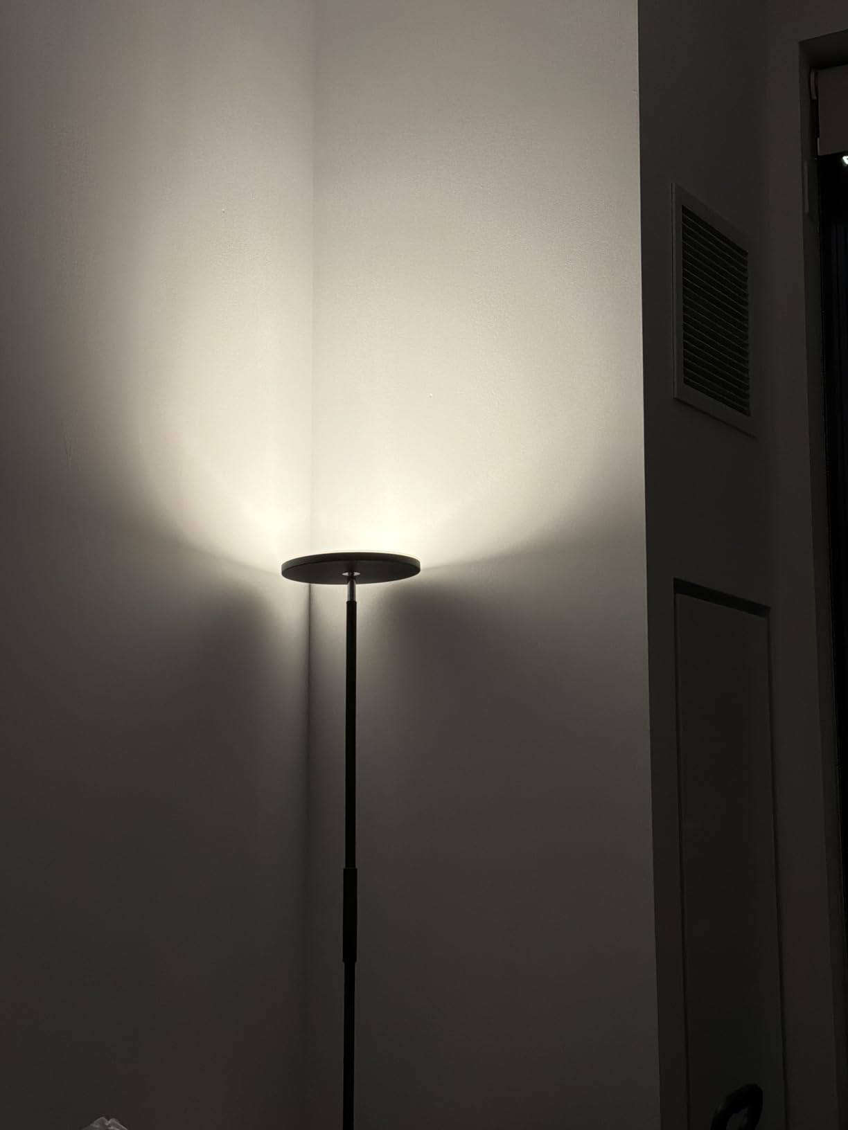 JOOFO LED Torchiere Floor Lamp with Remote, Stepless Dimmable Black | Super bright uplight fills ceilings and dark corners for living rooms, bedrooms, home offices, reading nooks and apartments customer photo 2