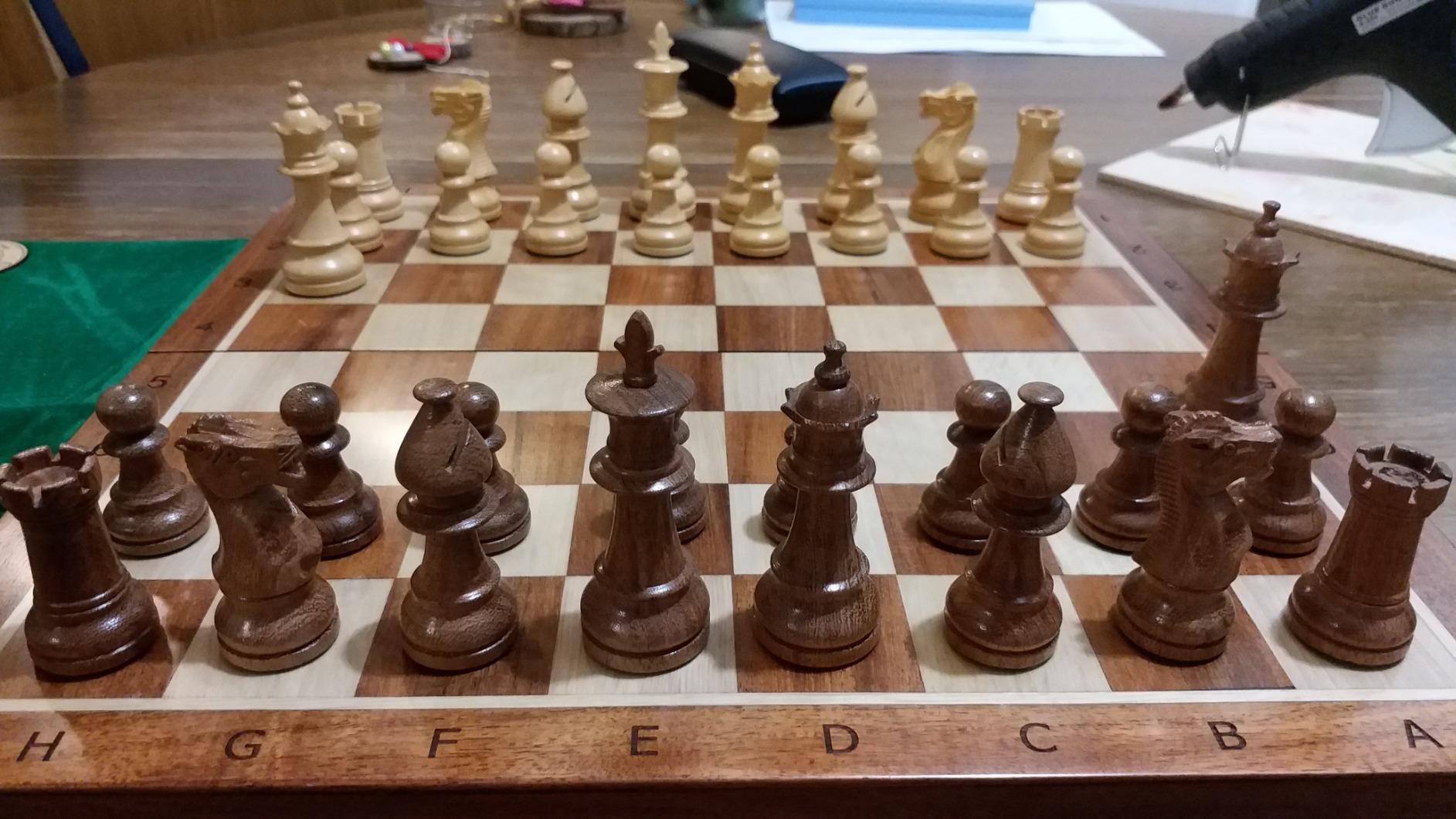 House of Chess - Victorian Staunton Golden Acacia Wood Chess Set - 14 x 14 Inches Wooden Folding Chess Board with Algebraic Notation - Wooden Chess Pieces with King Height 3 Inches + 2 Extra Queens customer photo 1