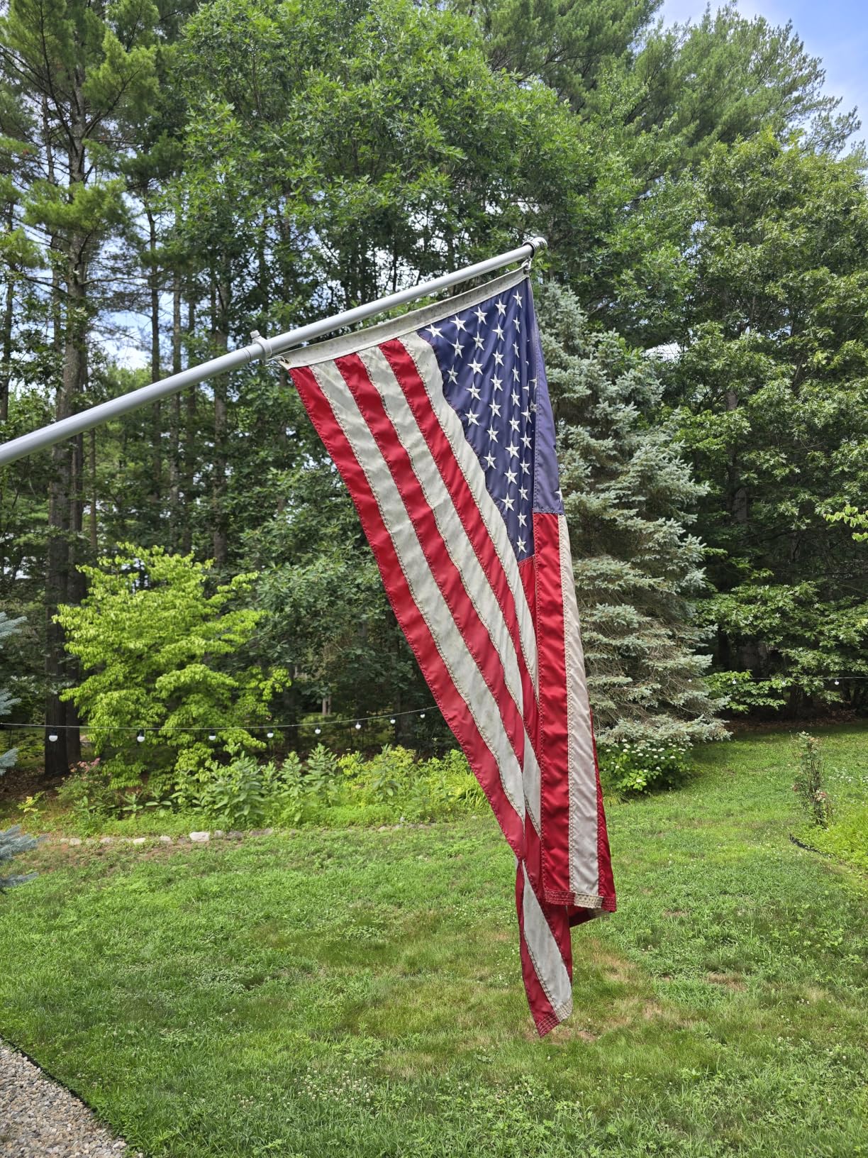 HOOPLE 6FT Aluminum Tangle Free Spinning Flag Pole for Outside House - Heavy Duty Flagpole with Rotating Rings, Wall Mount House Flag Pole for 2x3 & 3x5 Flags, Residential Commercial Outdoor FlagPole customer photo 1
