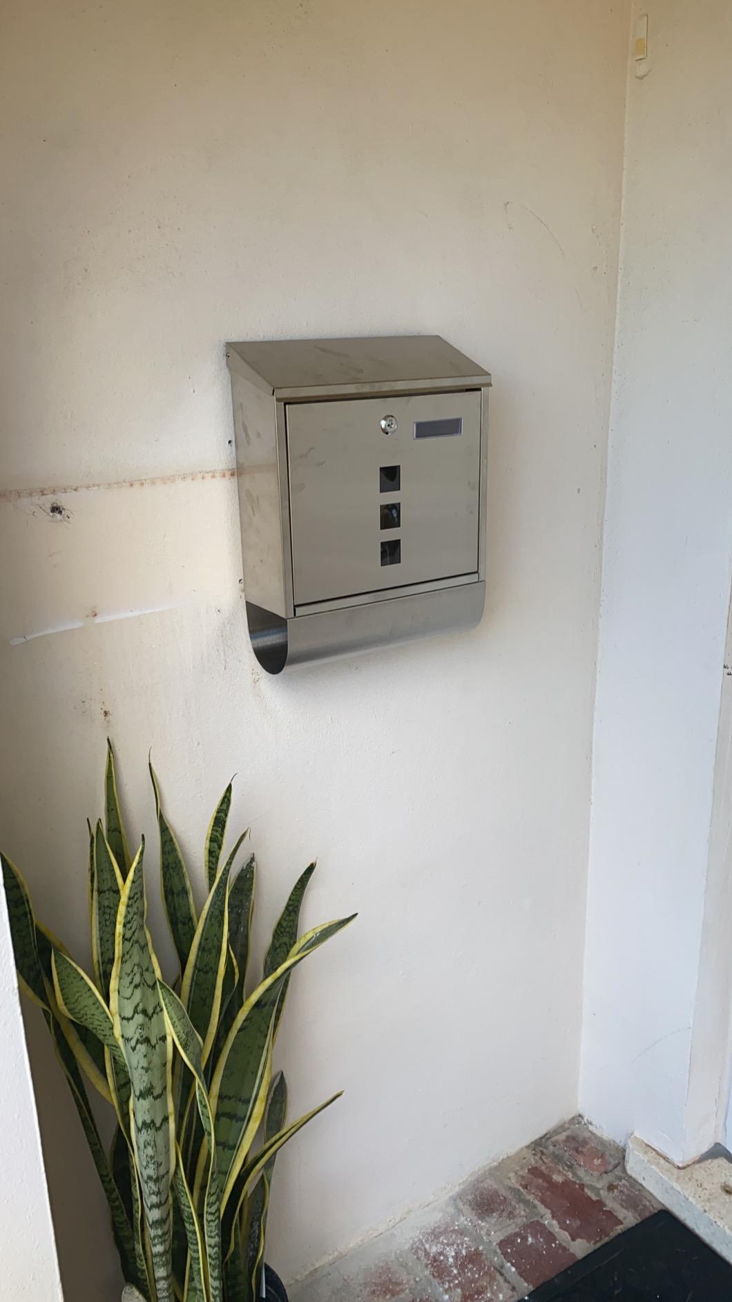 Stainless Steel Mailboxes with Key Lock, Wall Mounted Large Capacity Mailbox with Newspaper Compartment, Silver, 15.4
