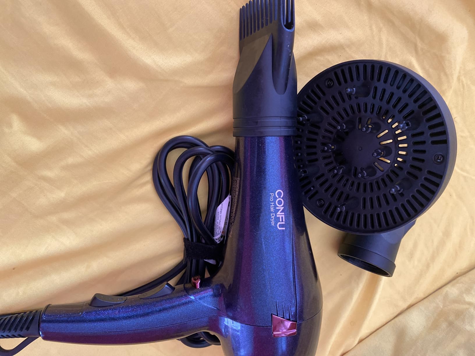 CONFU Hair Dryer Pro, Professional Ionic Salon Blow Dryer with Diffuser for Women and Men, 5X Fast Drying, Powerful and Quiet Hair Blow Dryer for Fast & Easy Styling (1875 Watts) customer photo 2