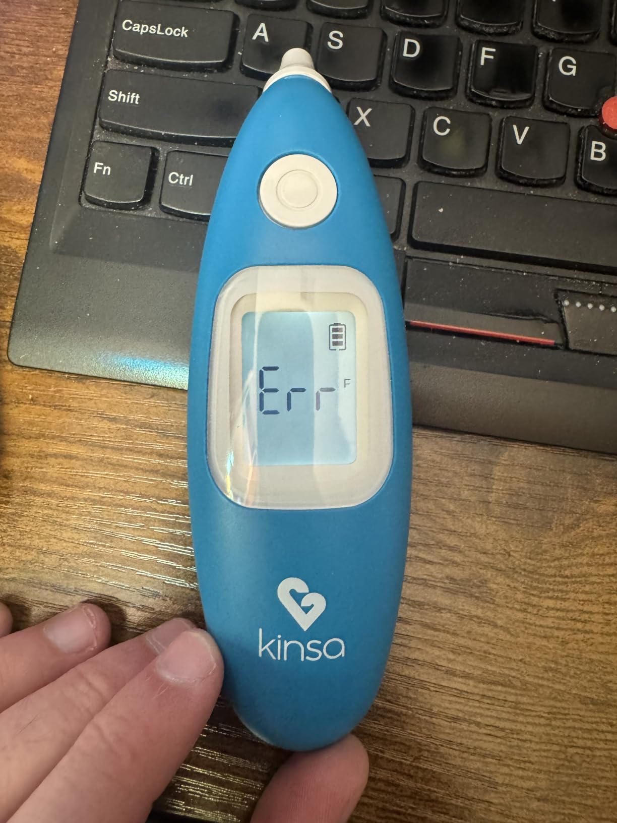 Kinsa Smart Ear Infrared Digital Thermometer for Fever | FDA-cleared medical termometro for body temperature readings for all ages; smartphone app tracks symptoms and offers guidance customer photo 1