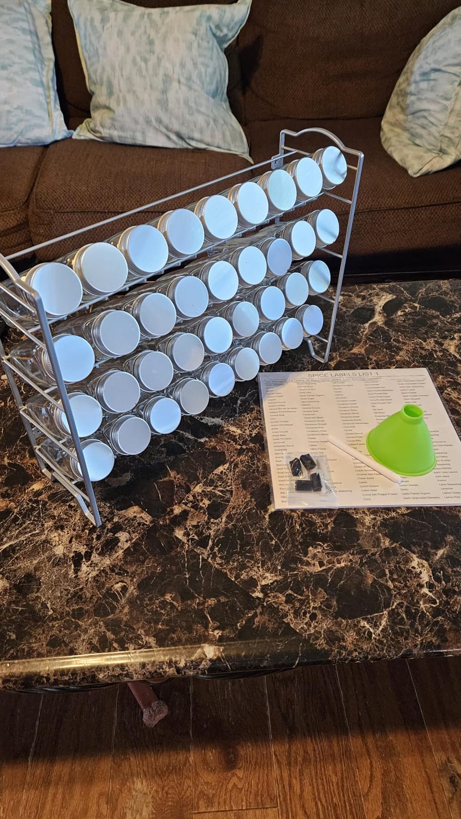 SWOMMOLY Spice Rack Organizer with 36 Spice Jars 4 oz, 396 Spice Labels | Chalk Marker, Funnel Set, Spice Organizer for Cabinet, Countertop, Pantry, Cupboard & Wall Mount, 16.5