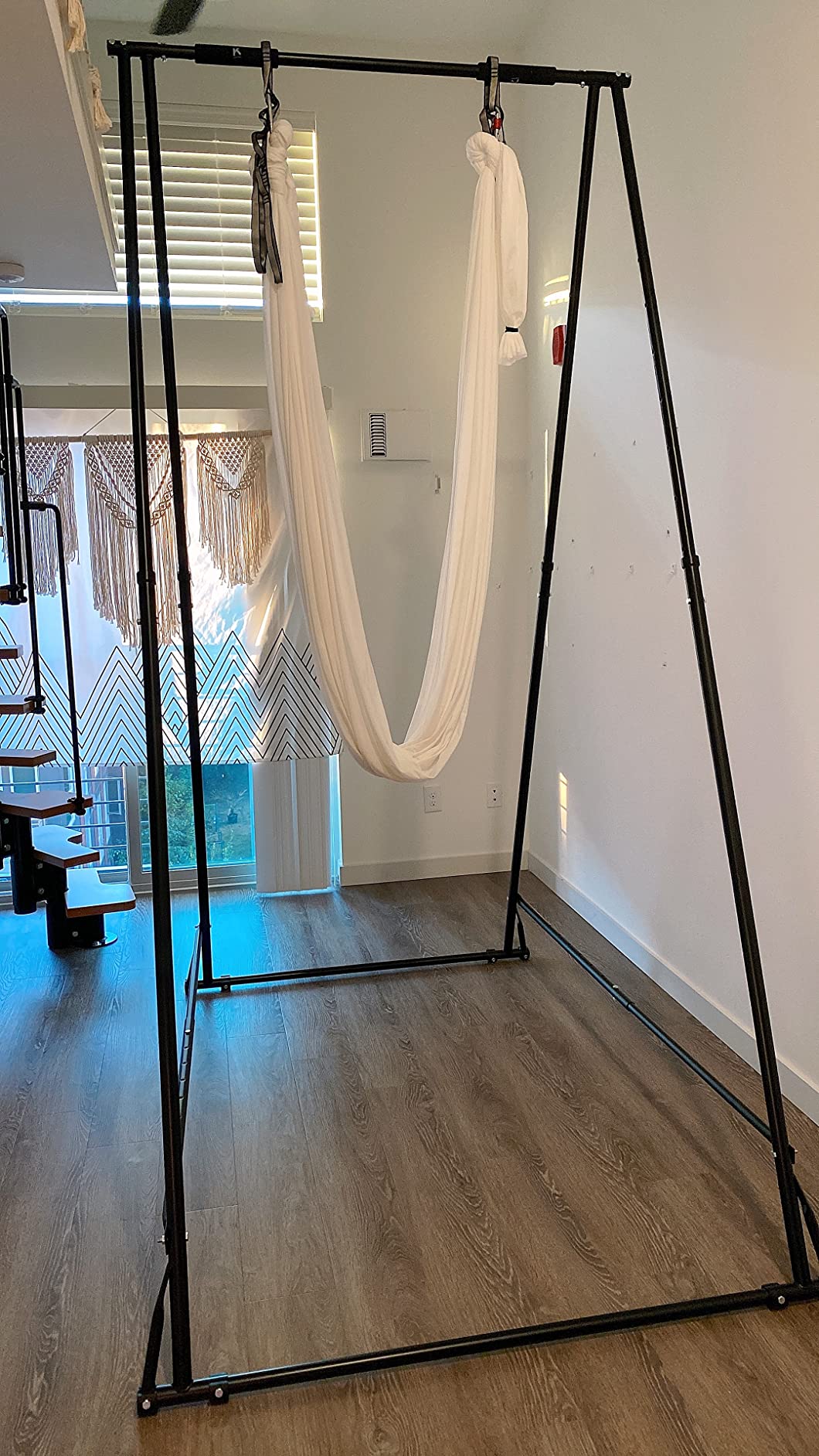 KT Dedicated Stand Frame For Aerial Yoga And Therapy Sensory Hammock Model KT1.1520YG. Foldable, Portable, Height Adjustable, Stable and Durable Upgraded Yoga Swing Stand Frame customer photo 2