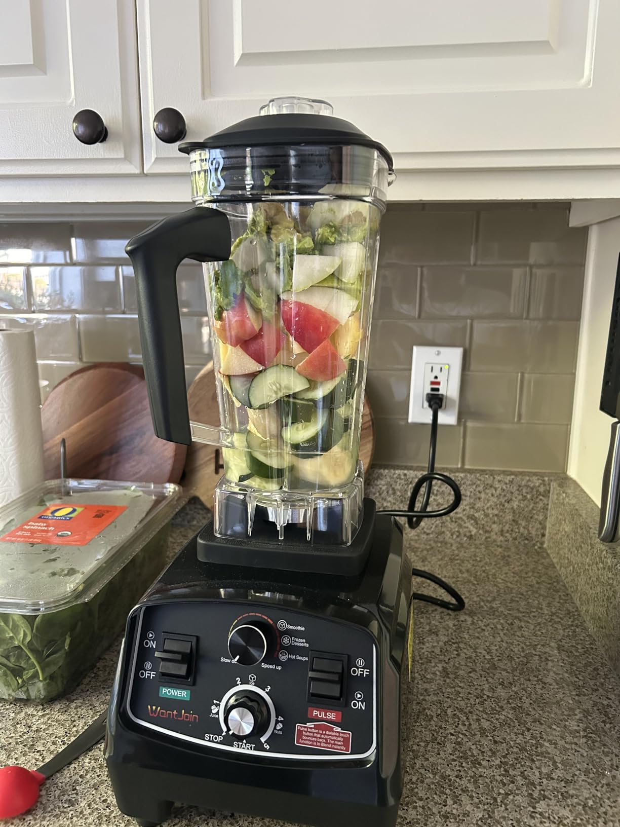 WantJoin Professional Blender, ETL listed 70oz Commercial Blender for kitchen Max 1800W High Power Home and Commercial with Timer, Smoothie Maker 2200ml for Crushing Ice, Frozen Dessert, Soup,fish customer photo 2