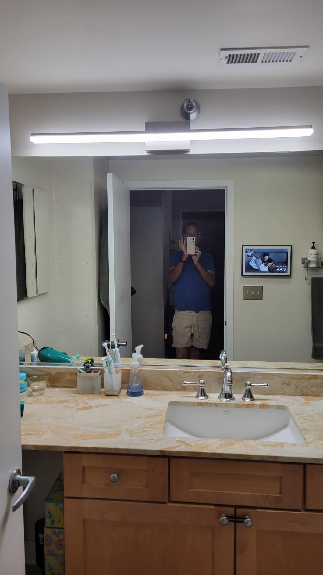 mirrea 48in LED Vanity Lights for Bathroom Brushed Nickel,Cold White 5000K | Over Mirror,Adjustable light angle,ETL listed,Dimmable,Bathroom lighting fixtures,Eye-friendly,Frosted acrylic shade customer photo 2