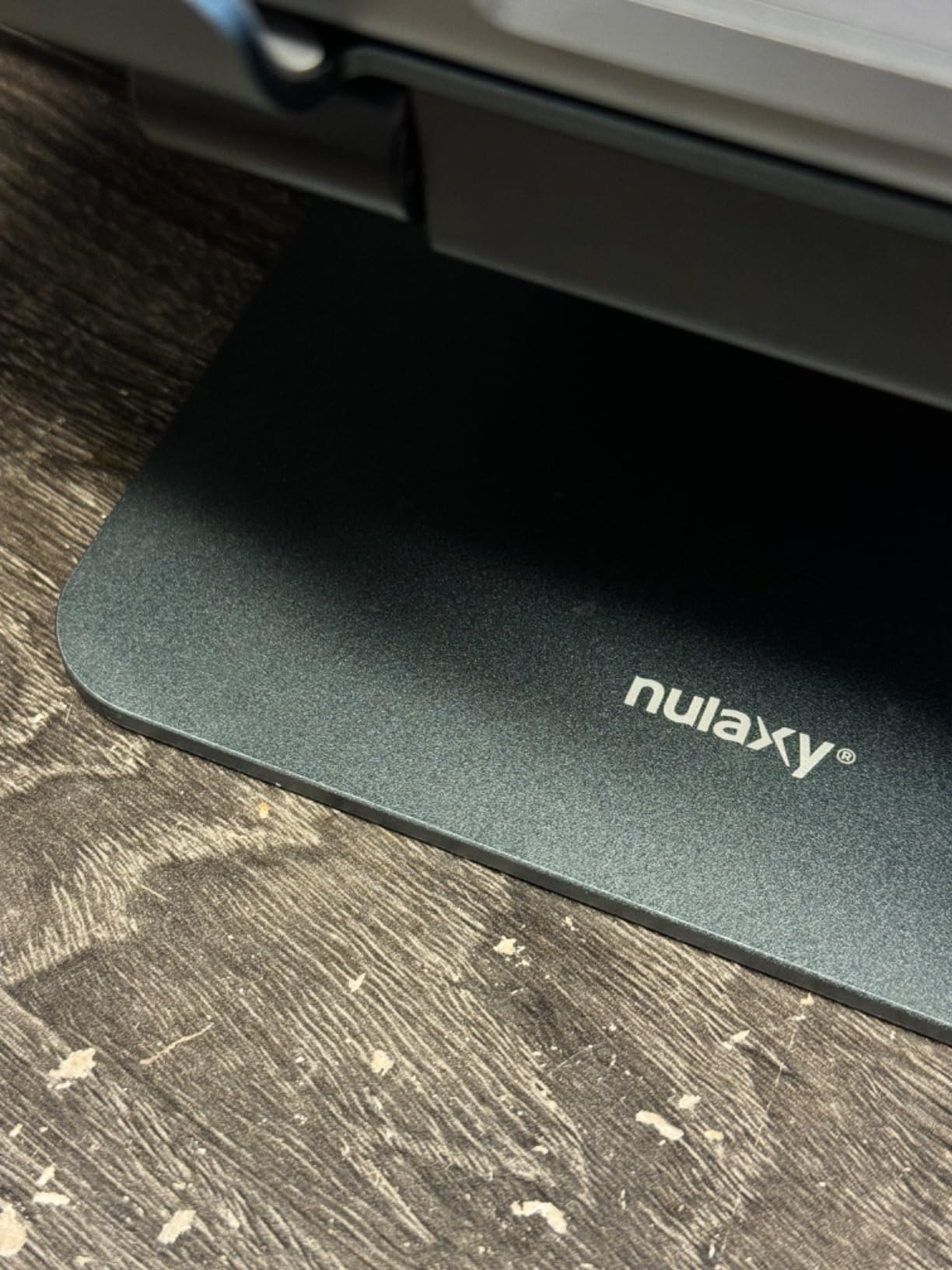 Nulaxy Pull-Out Height Adjustable Laptop Stand for Desk, 22 LB Support | Full Aluminum Standing Desk Holder, Vented Panel, Dual Foldable Design, Compatible with 10-17 Inch Laptops, Office Essentials customer photo 1