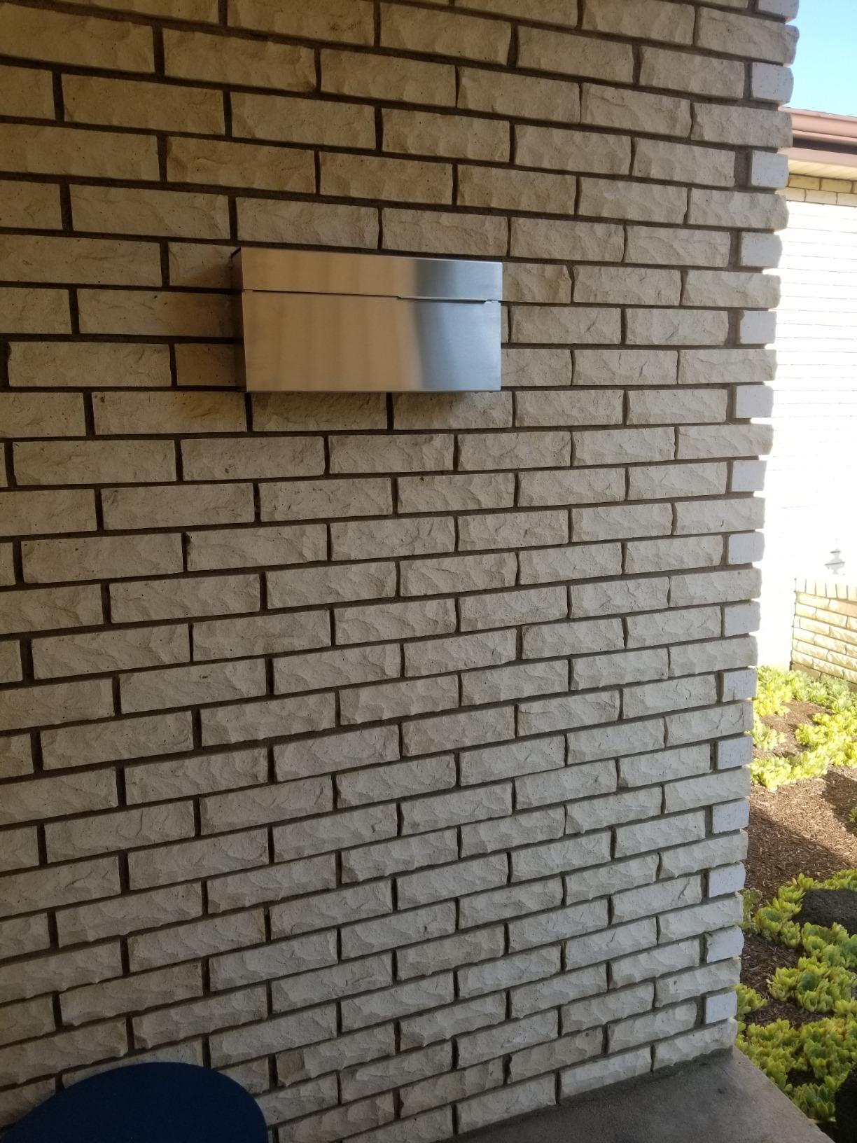 Vsons Modern Design Mailbox, Stainless Steel, Wall-Mount Mailbox (Brushed Stainless Steel with Engraved Numbers) customer photo 2