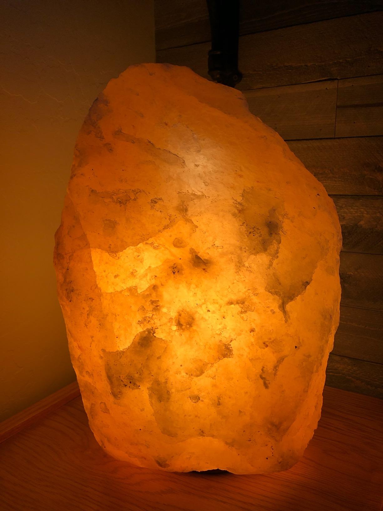 LN-09 Natural Himalayan Crystal Rock Sea Salt Lamp Air Purifier 19~25 lbs, Himalayan Pink Large Lamps, Night Light, UL Listed Cord w/Dimmer Control Switch customer photo 1