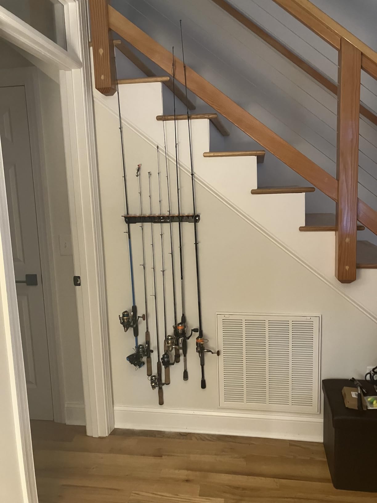 KastKing V15 Vertical Fishing Rod Holder - Wall Mounted Fishing Rod Rack, Store 15 Rods or Fishing Rod Combos in 17.25 Inches, Great Fishing Pole Holder and Rack customer photo 2