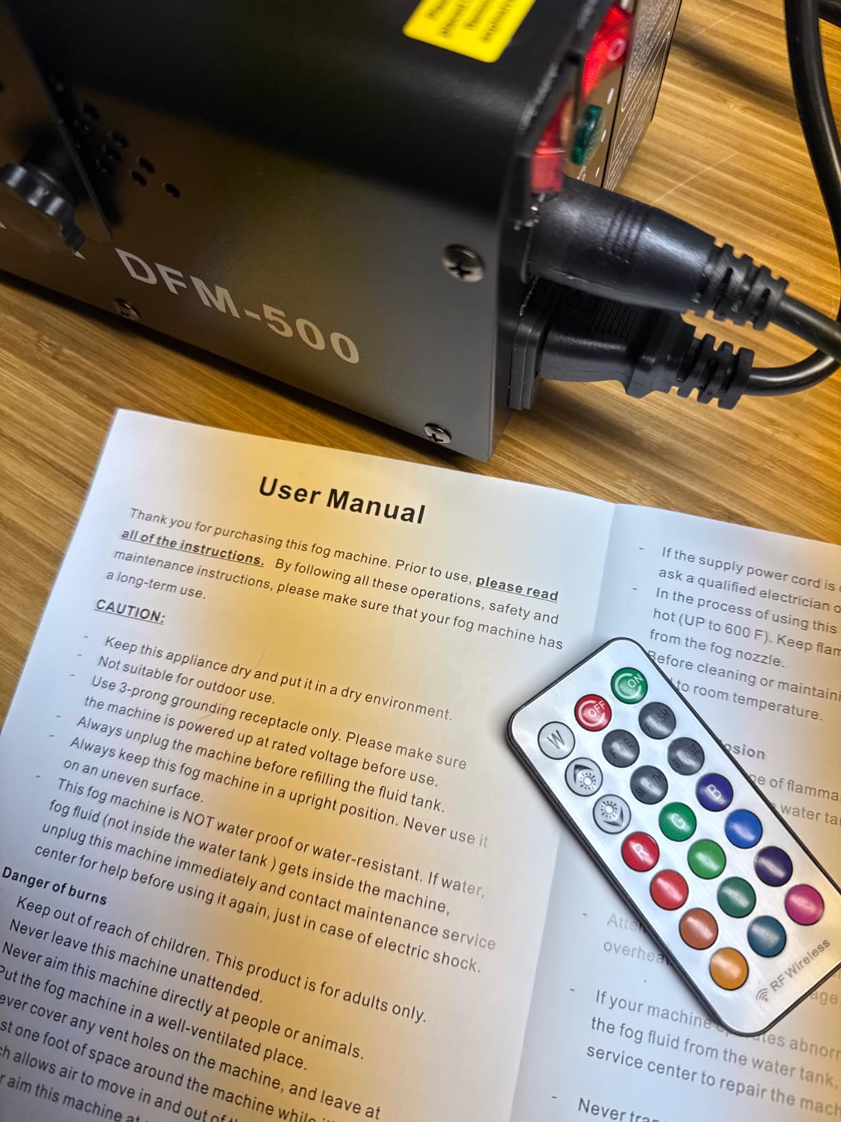 Donner Fog Machine with 13 Colors, 500W 2000CFM Party Smoke Machine with RGB LED Light, Indicate Light with 2 Wireless Remote Controls, Manual Spray Fog, for Halloween Festival Wedding Indoor Use customer photo 2