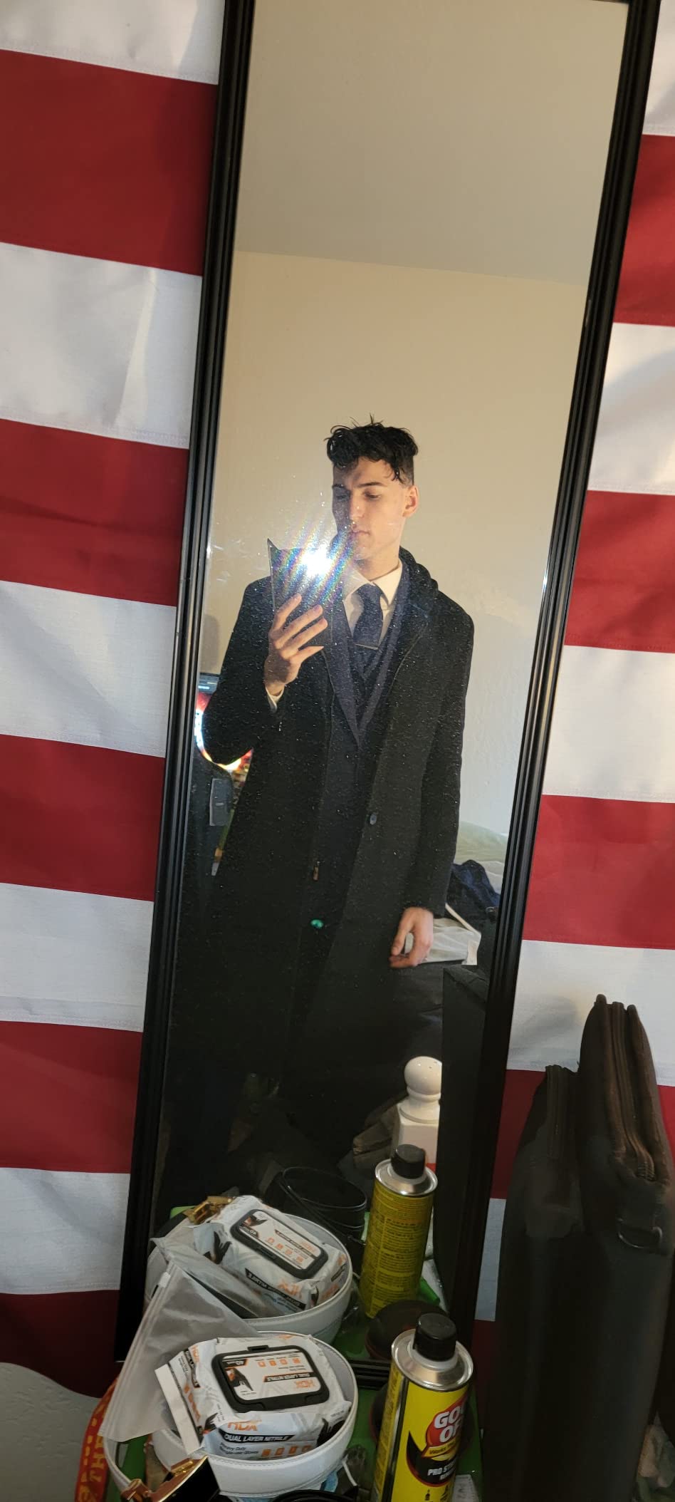 Mens Trench Coat Winter Wool Blend Jacket Overcoat Long Top Coat Warm Pea Coat customer photo 2