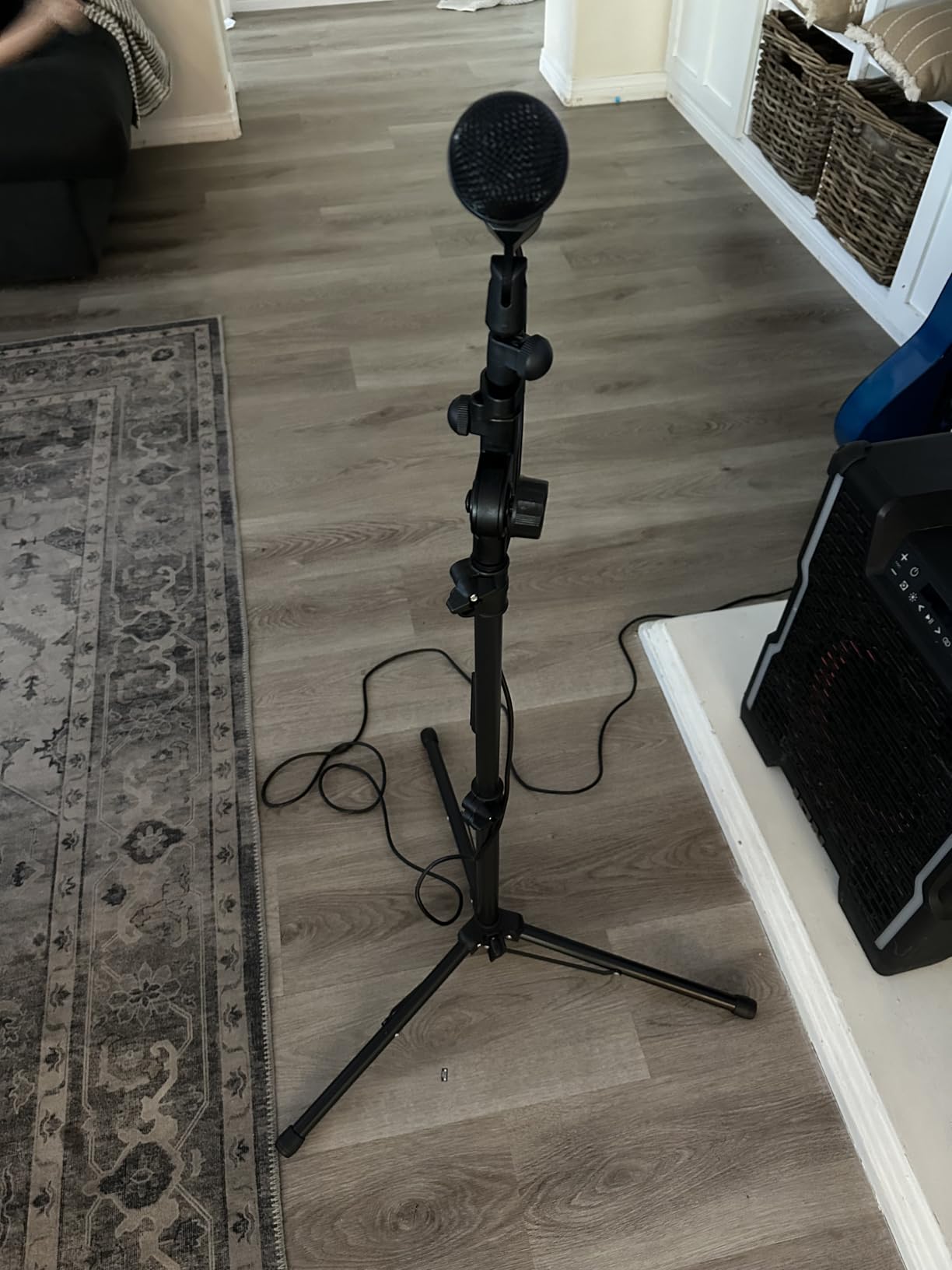 GLEAM Microphone Stand for Light Microphone less than 1 LB - Tripod Boom Arm Mic Stand with Carrying Bag, 2 Mic Clips and Screw Adapter Portable for Singing Performance Wedding Stage and Mic Mount customer photo 2