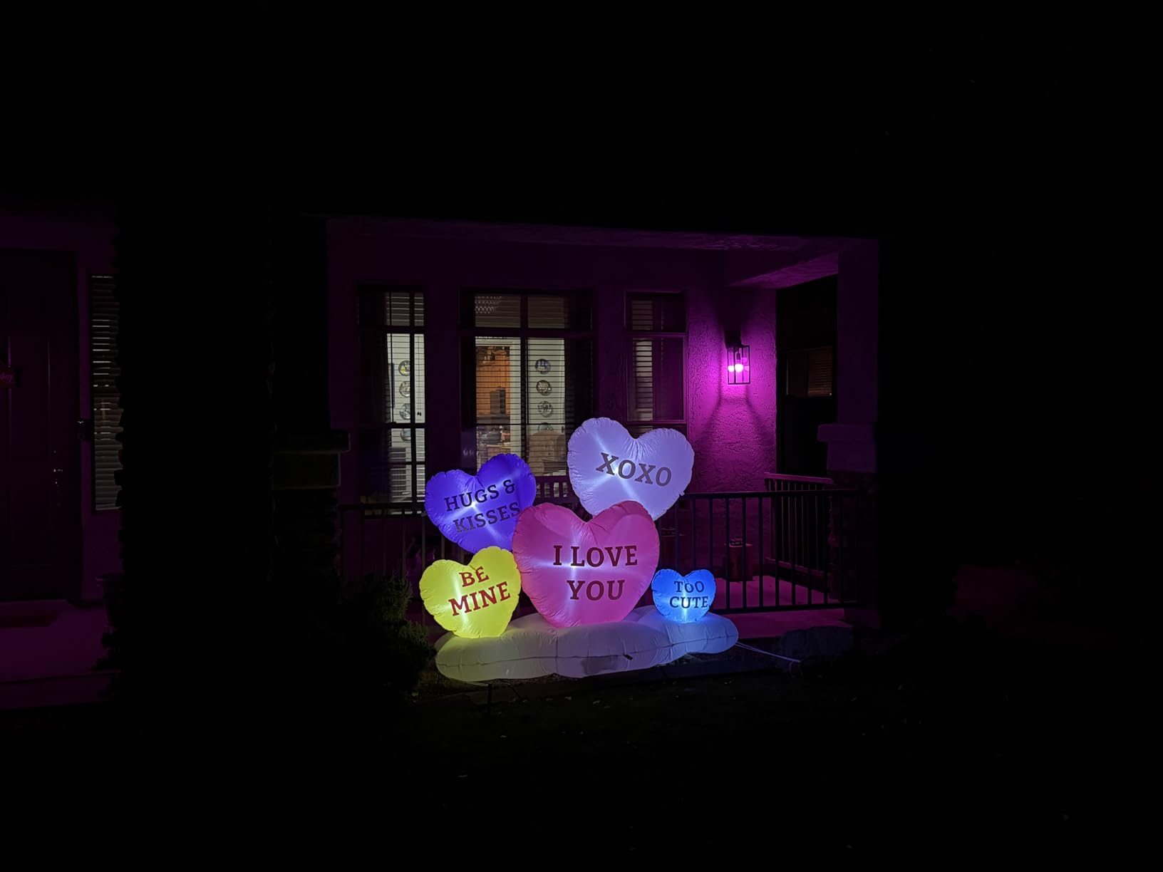 6FT Length Valentine's Day Inflatable Sweet Hearts Outdoor Decoration, Blow up Valentine Romantic Holiday Decor Built-in 5 LEDs for Wedding Propose Indoor Yard Party Supplies customer photo 1