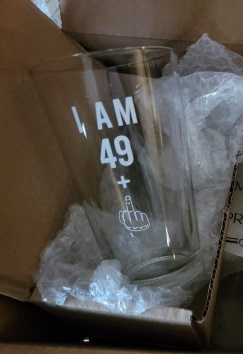 Gelid 49 + One Middle Finger 50th Birthday Gifts for Men Women Beer Glass - Funny 50 Year Old Presents - 16 oz Pint Party Decorations Supplies - Craft Beers Gift Ideas for Dad Mom Husband Wife 50 th customer photo 1