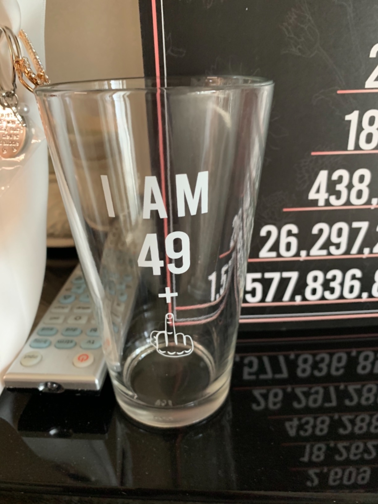 Gelid 49 + One Middle Finger 50th Birthday Gifts for Men Women Beer Glass - Funny 50 Year Old Presents - 16 oz Pint Party Decorations Supplies - Craft Beers Gift Ideas for Dad Mom Husband Wife 50 th customer photo 2