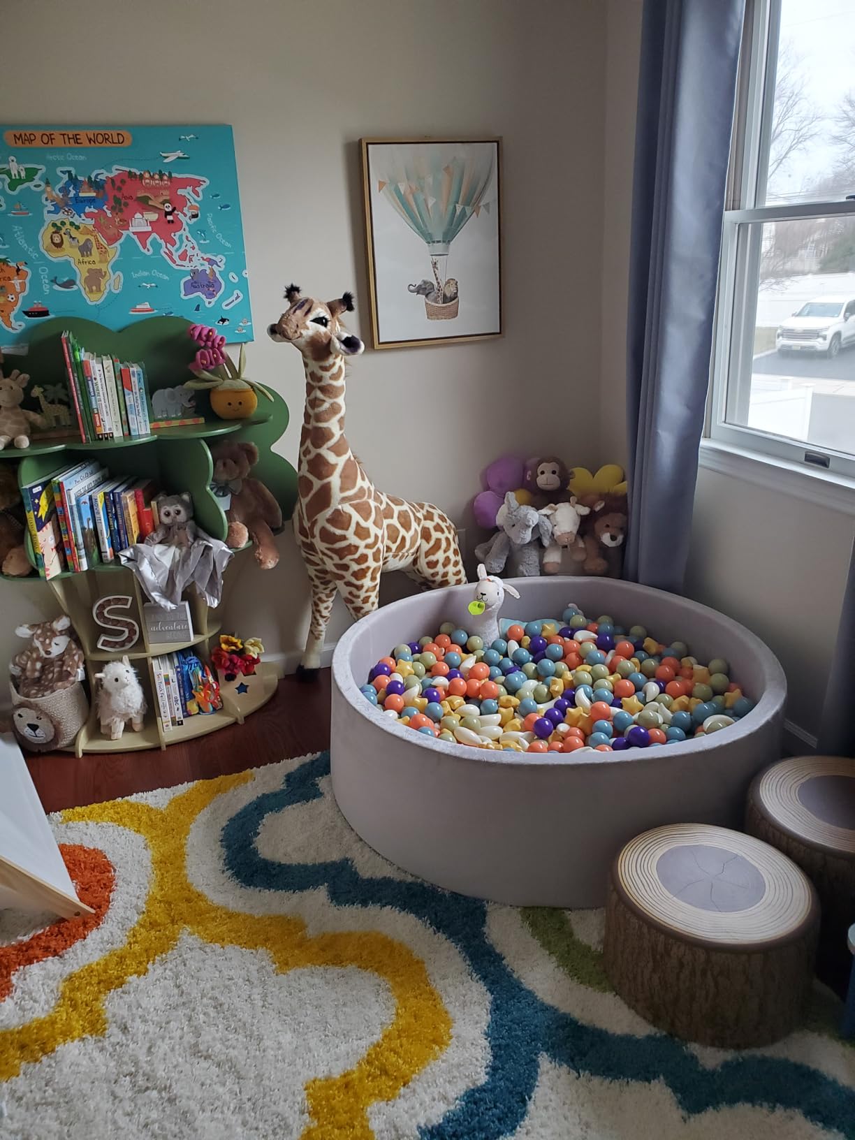 TRENDBOX Extra Large Foam Ball Pit for Toddlers, 47x14 inch Soft Baby Ball Pit with Washable Velvet Cover (Grey) customer photo 1