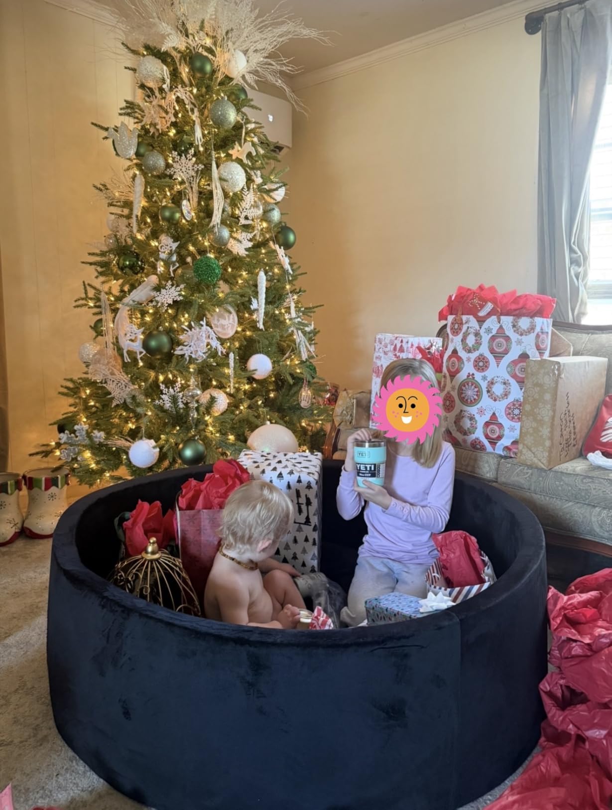 TRENDBOX Extra Large Foam Ball Pit for Toddlers, 47x14 inch Soft Baby Ball Pit with Washable Velvet Cover (Grey) customer photo 2