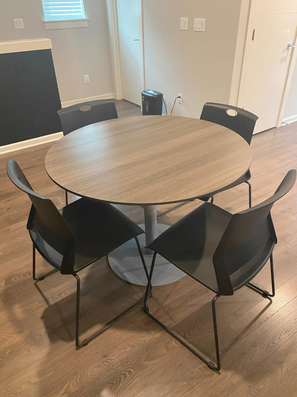 Sidanli Black Stacking Chairs Set of 4, Stackable Chairs for Waiting Room | breakroom chairs, church chair, seating for conference room, chairs for school, chairs for classroom, chairs for clinic customer photo 1