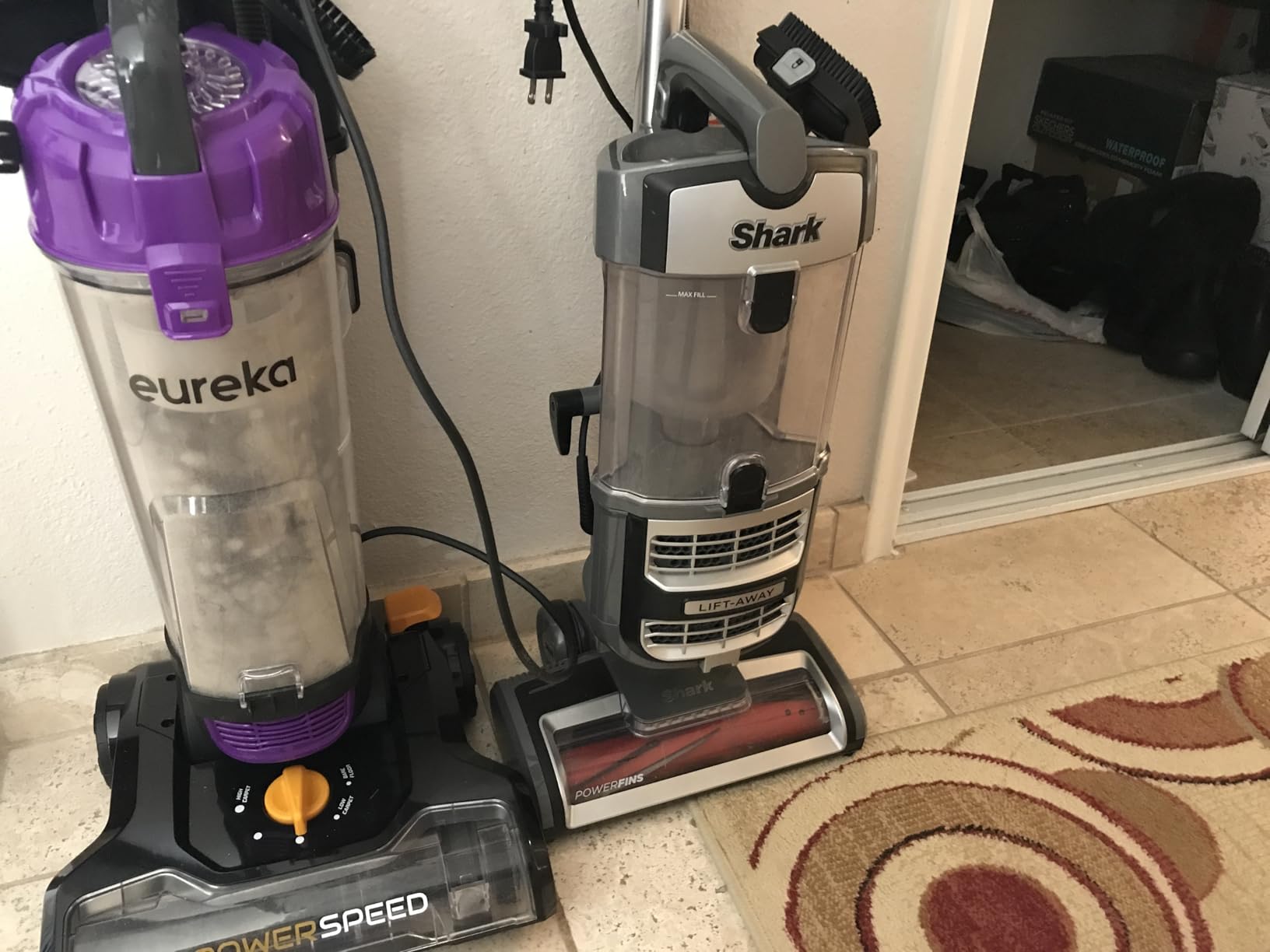 Eureka NEU182B PowerSpeed Bagless Upright Vacuum Cleaner, Purple | Upright Vacuum, 5-Height Brush Roll Adjust, 12.6