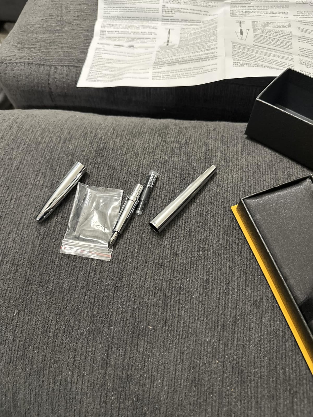 Cross ATX Sandblasted Titanium Gray Fountain Pen, Fine Nib, Black Ink | Refillable Fountain Pen, Smooth Writing, Comfortable Grip, Long-Lasting, Professional Office Supplies, Luxury Gift Box customer photo 1