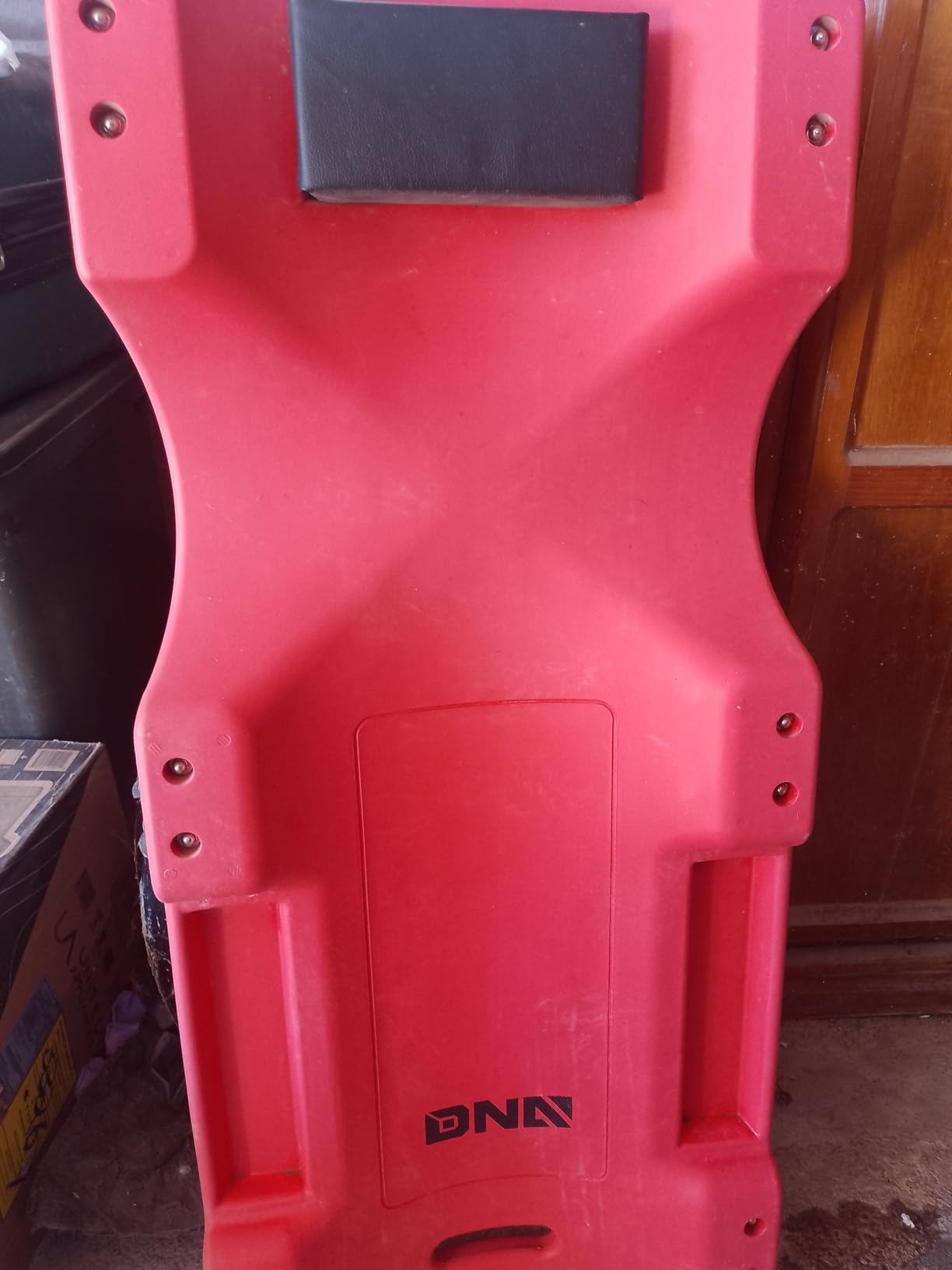 DNA MOTORING 40 Inch Mechanic Creeper, Blow Molded Low Profile Rolling Garage Creeper, w/Padded Headrest, Dual Tool Trays, 350lbs Capacity, Red, TOOLS-00005 customer photo 1