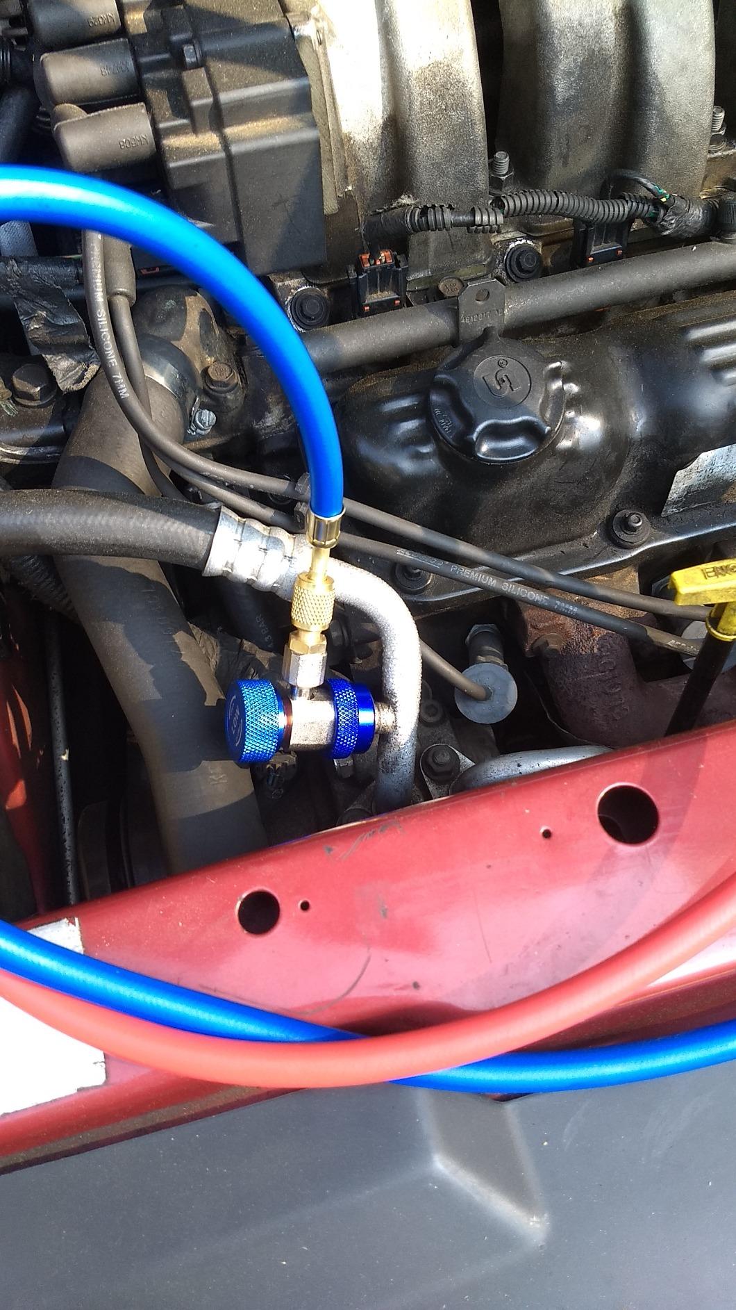 3 Way AC Manifold Gauge Set for R134A R12 R22 and R502 Refrigerants with 5FT Hose, Acme Tank Adapters, Quick Couplers and Can Tap customer photo 1