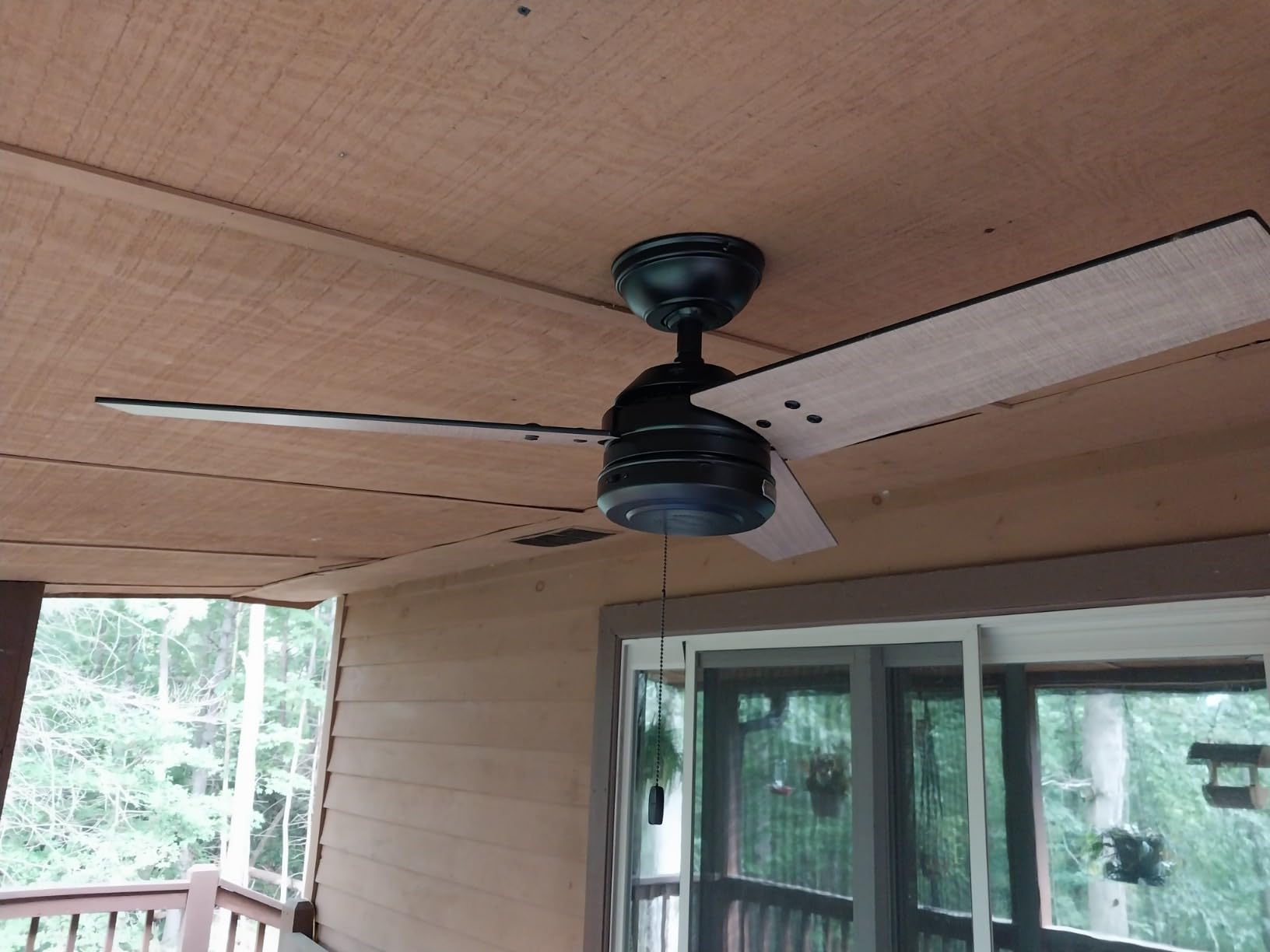 Hunter Cassius, Outdoor or Indoor, Ceiling Fan, 44 inch, Matte Black | No Light, Standard Mount, Pull Chain, 3 Blades, For Living Room, Patio, Porch, Garage, 50260 customer photo 2