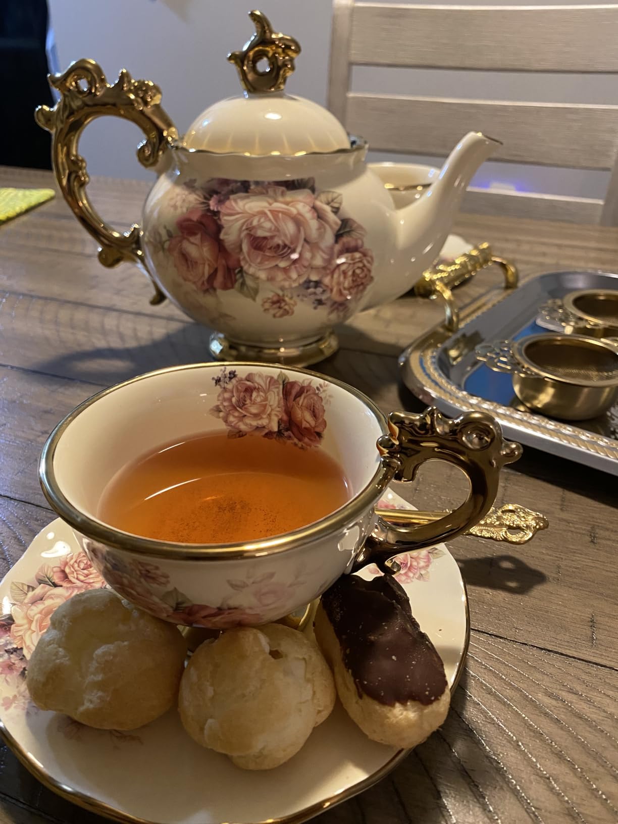 fanquare 15 Pieces British Porcelain Tea Set, Floral Vintage China Coffee Set, Wedding Tea Service for Adult, Big Tea Cup customer photo 2