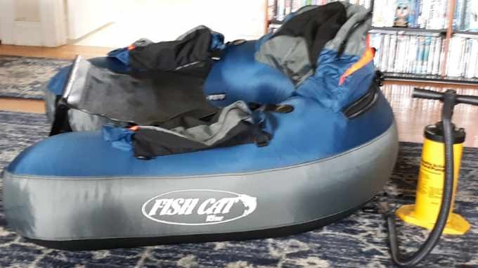 Outcast Fish Cat Rise Inflatable Fishing Float Tube - Navy customer photo 1