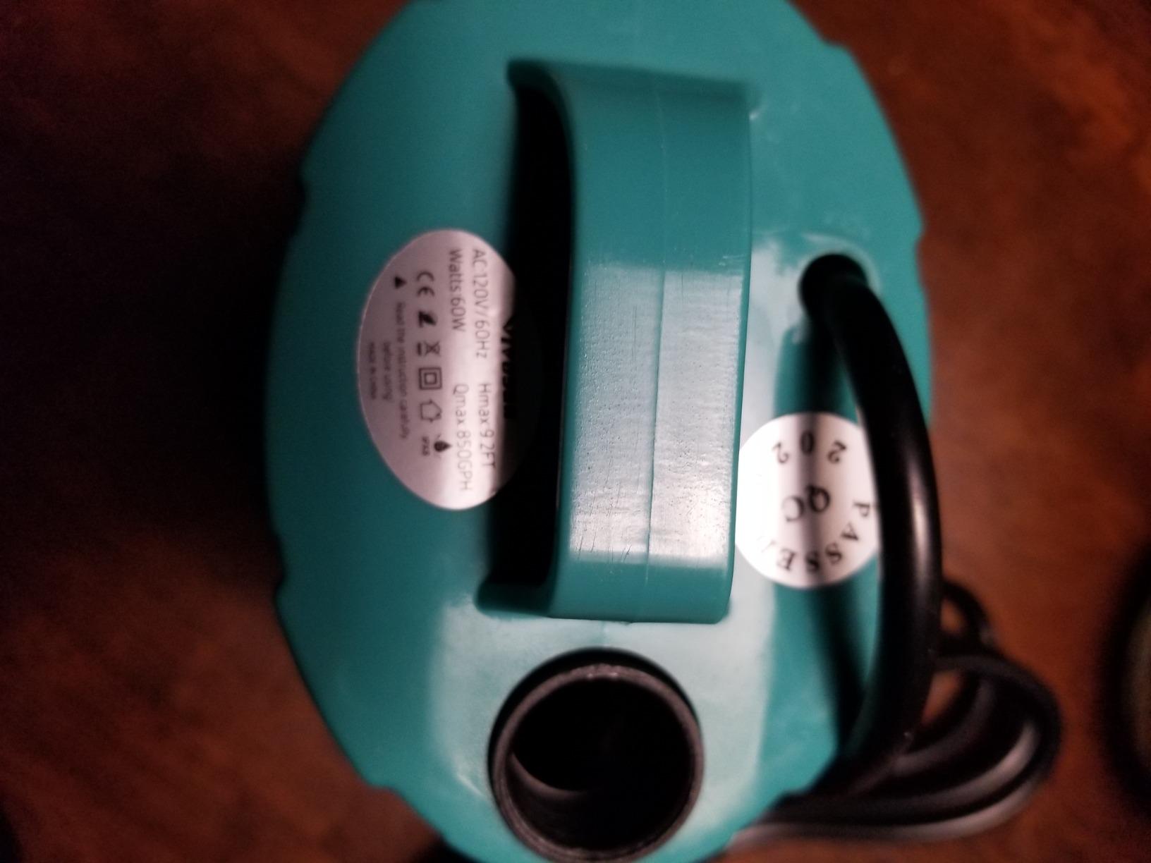 VIVOSUN 850GPH Sub Water Pump for Fish Tank, Pond, Aquarium, Hydroponics customer photo 1