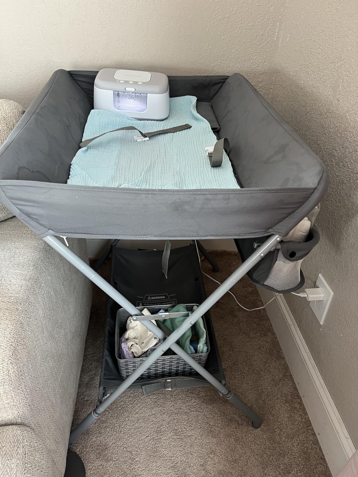 Baby Changing Table Portable Folding Diaper Changing Station with Wheels customer photo 2