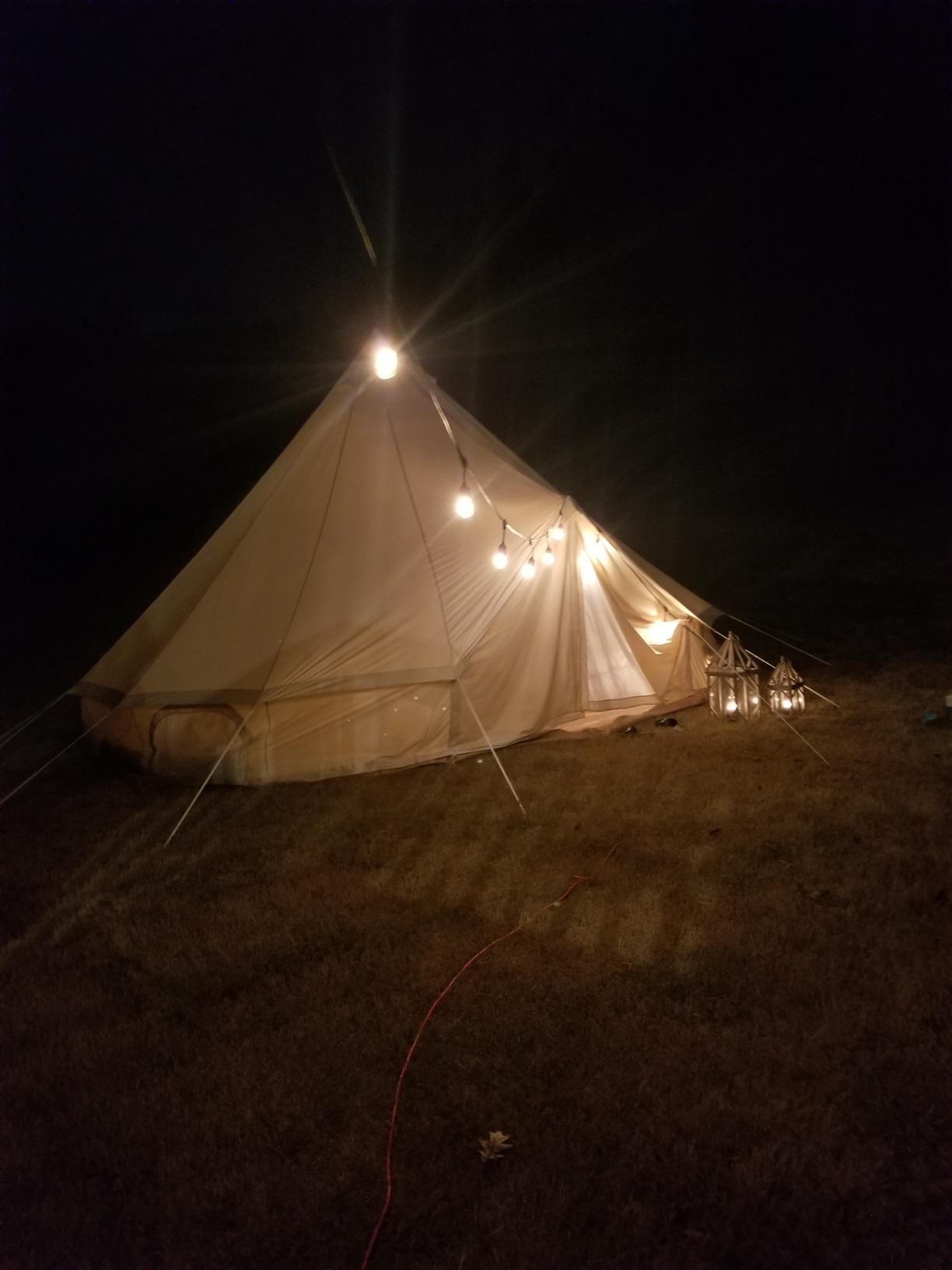 Dream House Outdoor Waterproof Cotton Canvas Family Camping Bell Tent customer photo 2