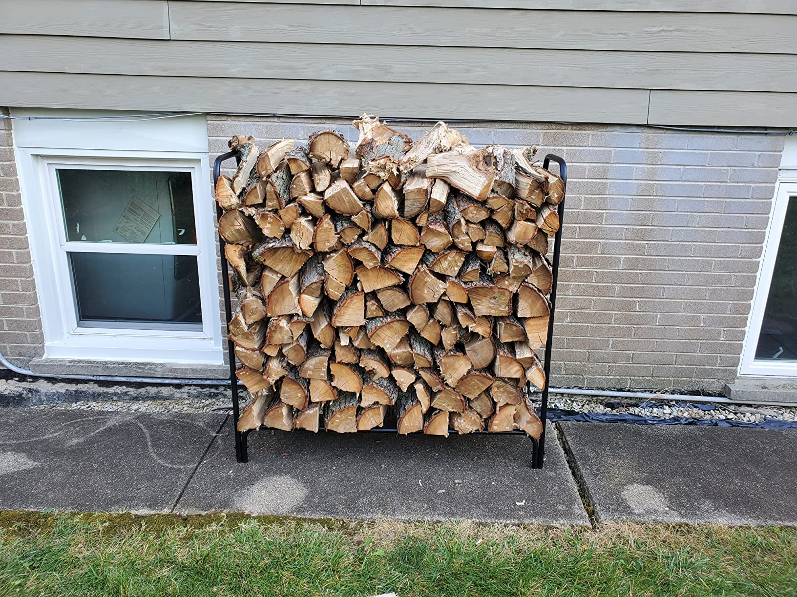 Amagabeli 4ft Firewood Log Rack with Cover Outdoor Heavy Duty Firewood Rack With Weather Resistant 600D Oxford Fabric Cover Indoor Outdoor Wood Racks for Fire Wood Holder customer photo 2