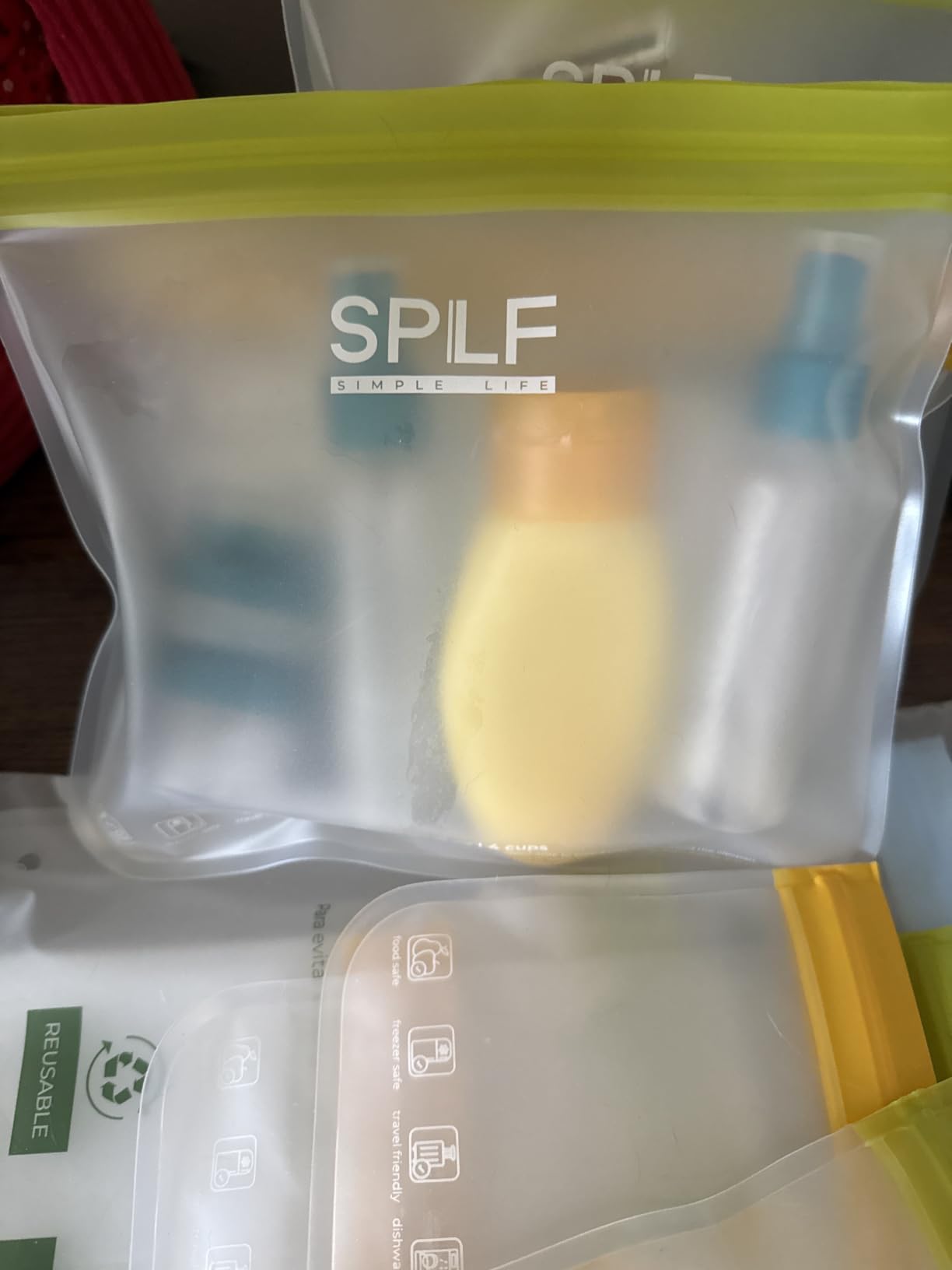 SPLF 6 Pack Reusable Gallon Freezer Bags Dishwasher Safe, Gray customer photo 2