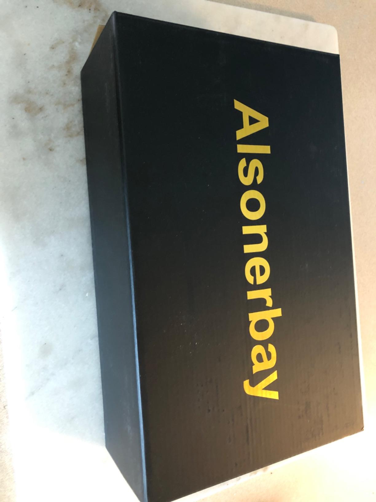Alsonerbay Wooden Tea Box with Lid & 8-Compartment, Weathered Black | Customizable removable dividers, dust-proof, smooth metal hinges, scratch-proof base, fits kitchen cabinets & countertops customer photo 1