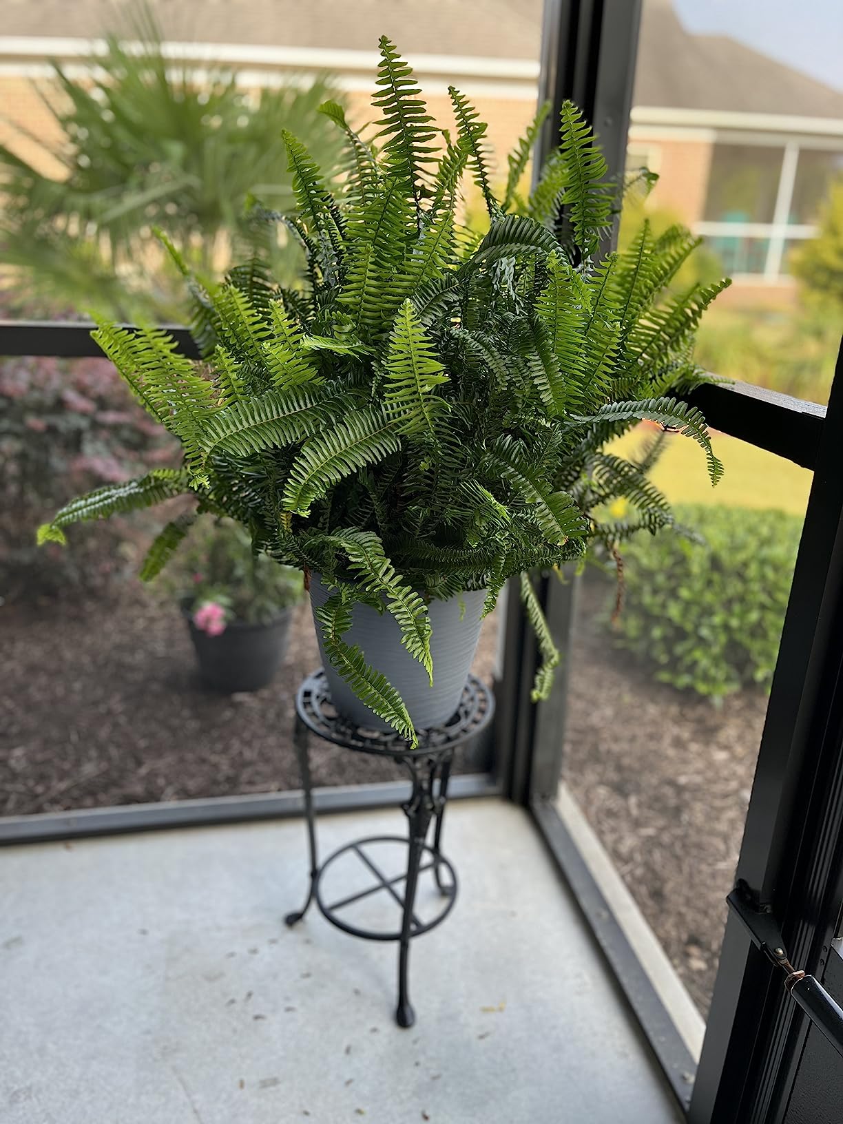 MDLUU Plant Stand 18.8 Inches Tall, Cast Iron Potted Plant Stand, 2-Tier Metal Planter Stand, Flower Pot Stand for Living Room, Bedroom, Kitchen Decor (Black) customer photo 1