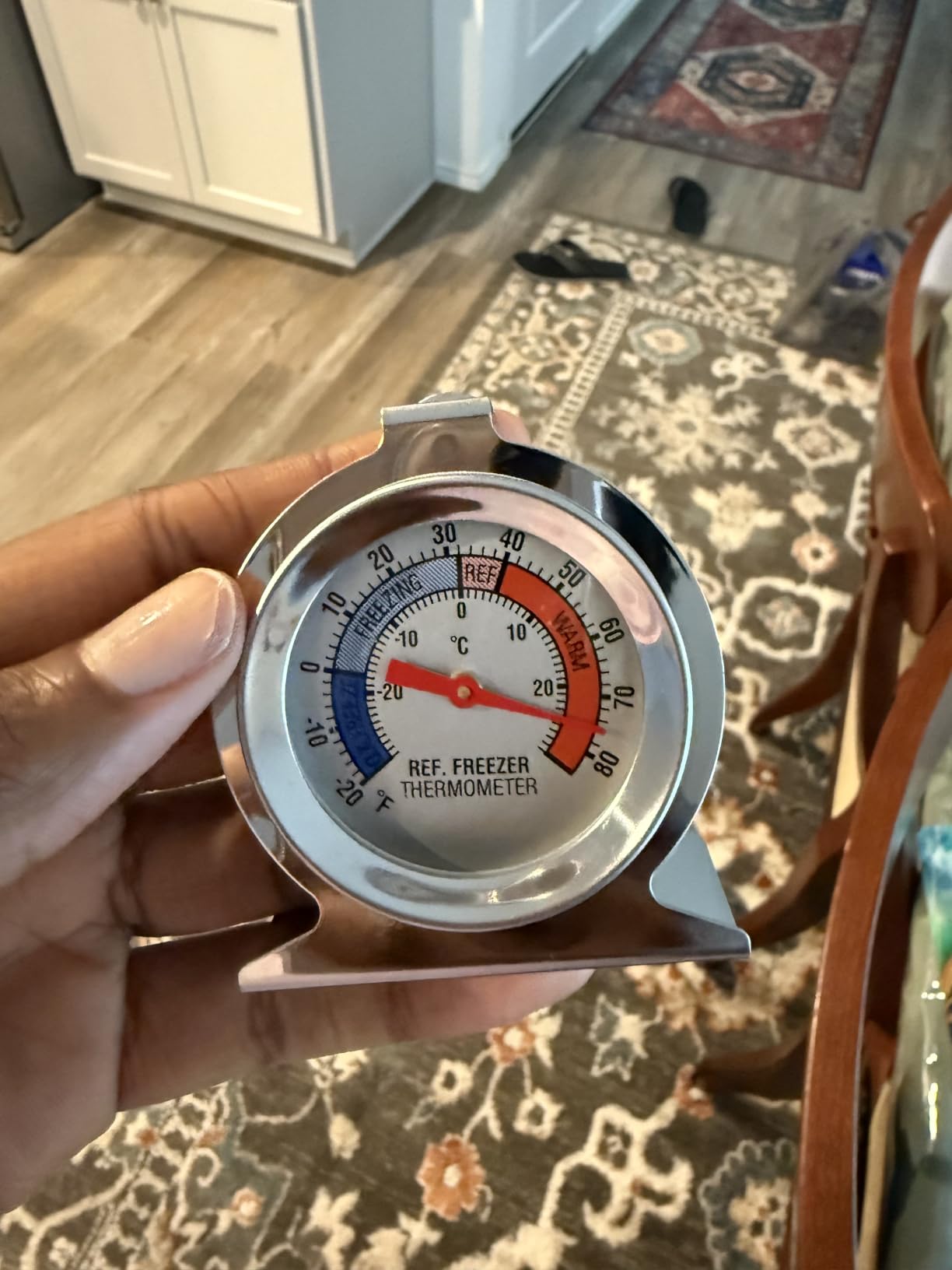 2 Pack Refrigerator Thermometer, 30-30°C/20-80°F, Classic Fridge Thermometer Large Dial with Red Indicator Thermometer for Freezer Refrigerator Cooler customer photo 2