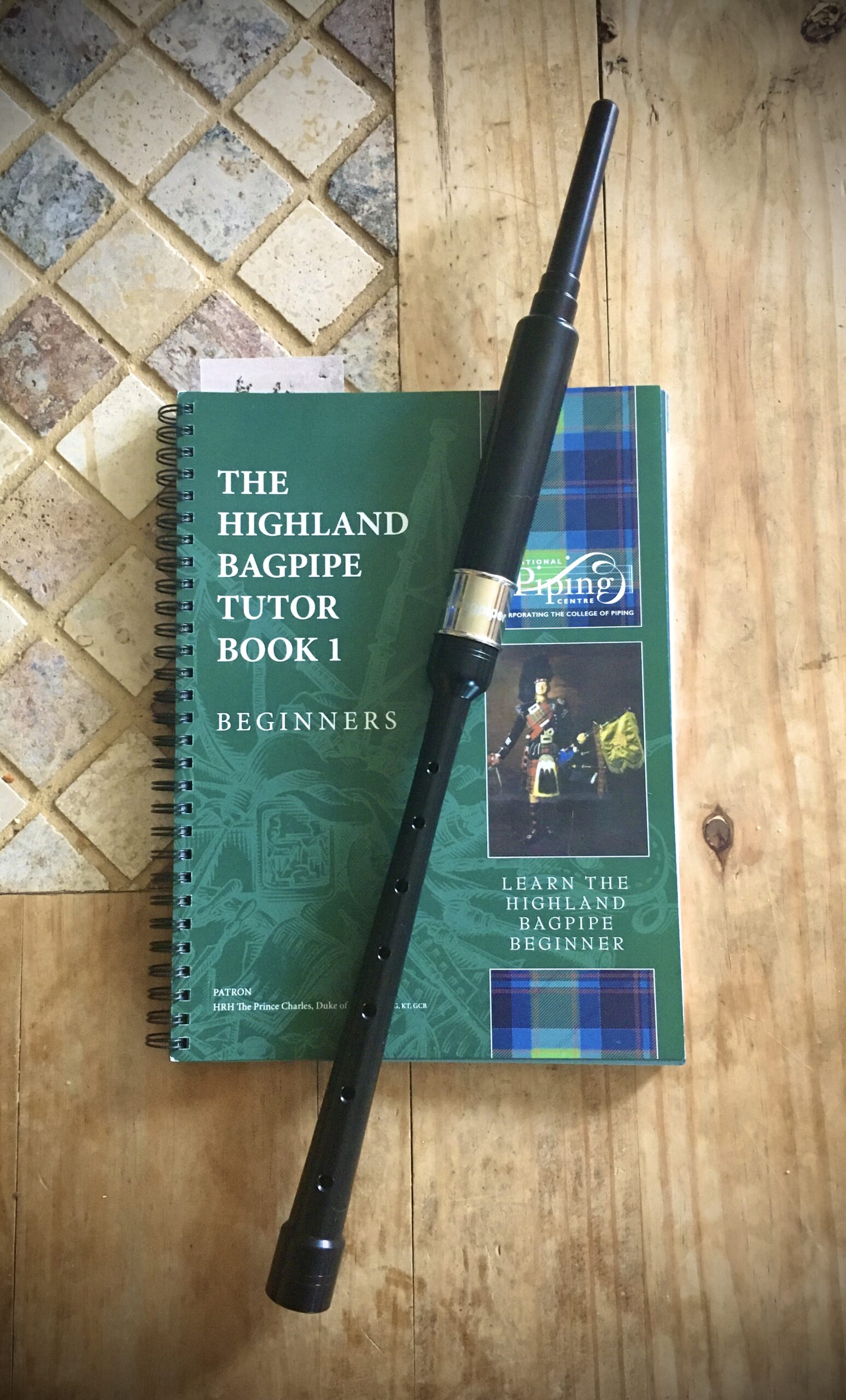 Bagpipe Practice Chanter 18in Nickel Plated Engraved Ferrule. Bagpipes Piping Institute Tutor Book, 2 Bagpipe Practice Chanter Reeds, Bag Pipes Beginner. Bagpipes for Beginners Adult customer photo 1