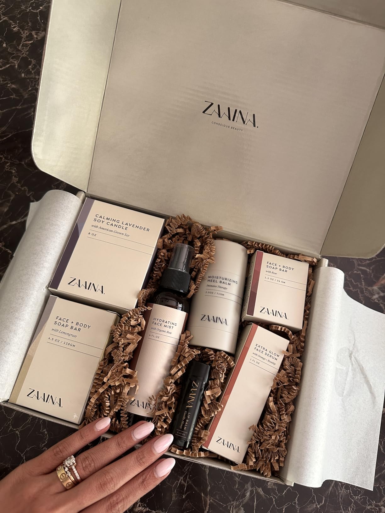 ZAAINA Spa Gift Set for Women | Self Care Gift Box | Natural Bath Set | Handcrafted spa gift set with natural skincare and bath essentials for relaxation, self-care, and an at-home spa experience. customer photo 1