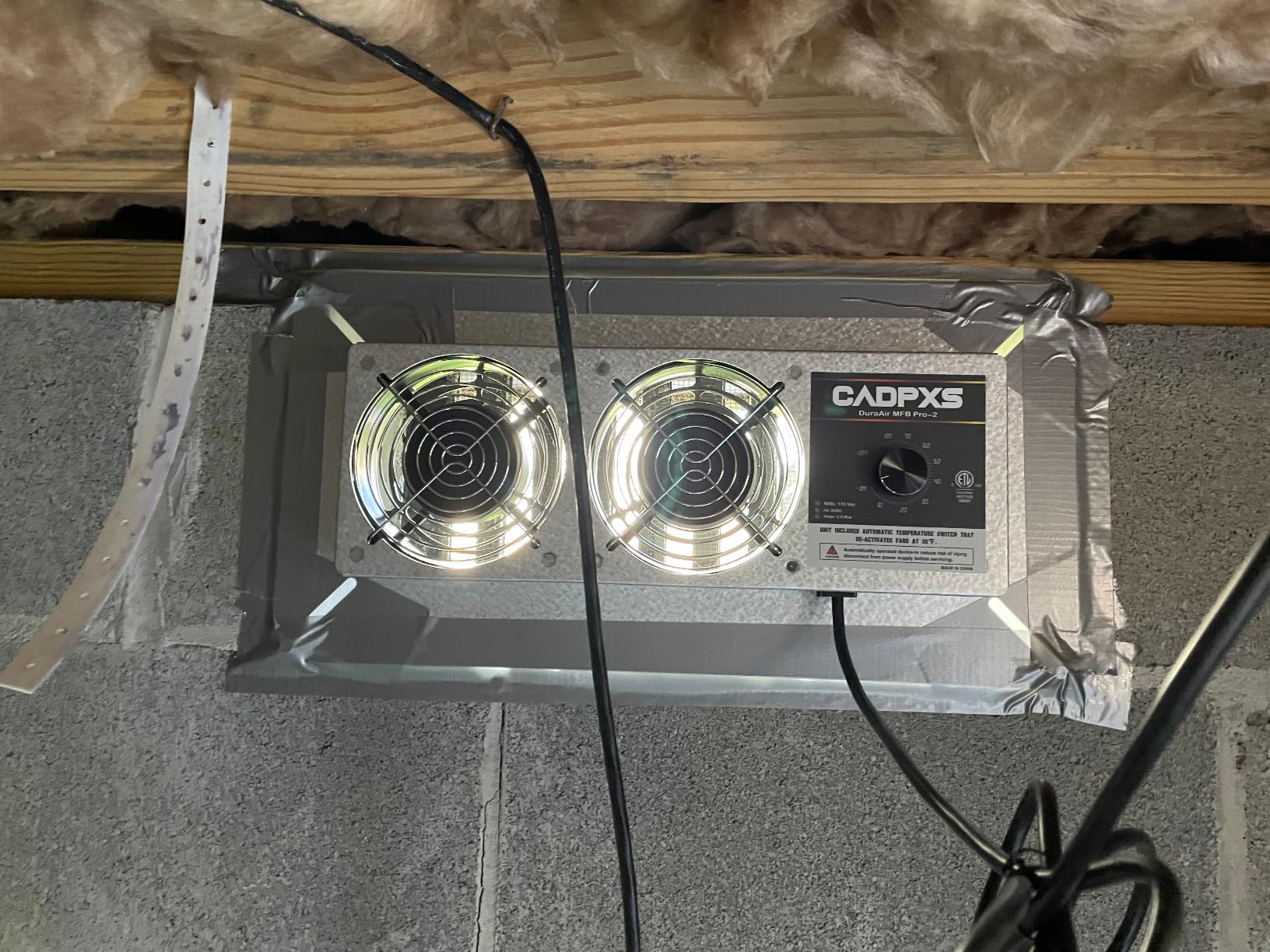 CADPXS Crawlspace Ventilation Fan, Crawlspace Fan Vent with Humidistat | Dehumidistat & Freeze Protection Thermostat, for Crawl Spaces/Basement/Garage/Attic/Hydroponics Grow Tents (220 CFM Air Out) customer photo 1