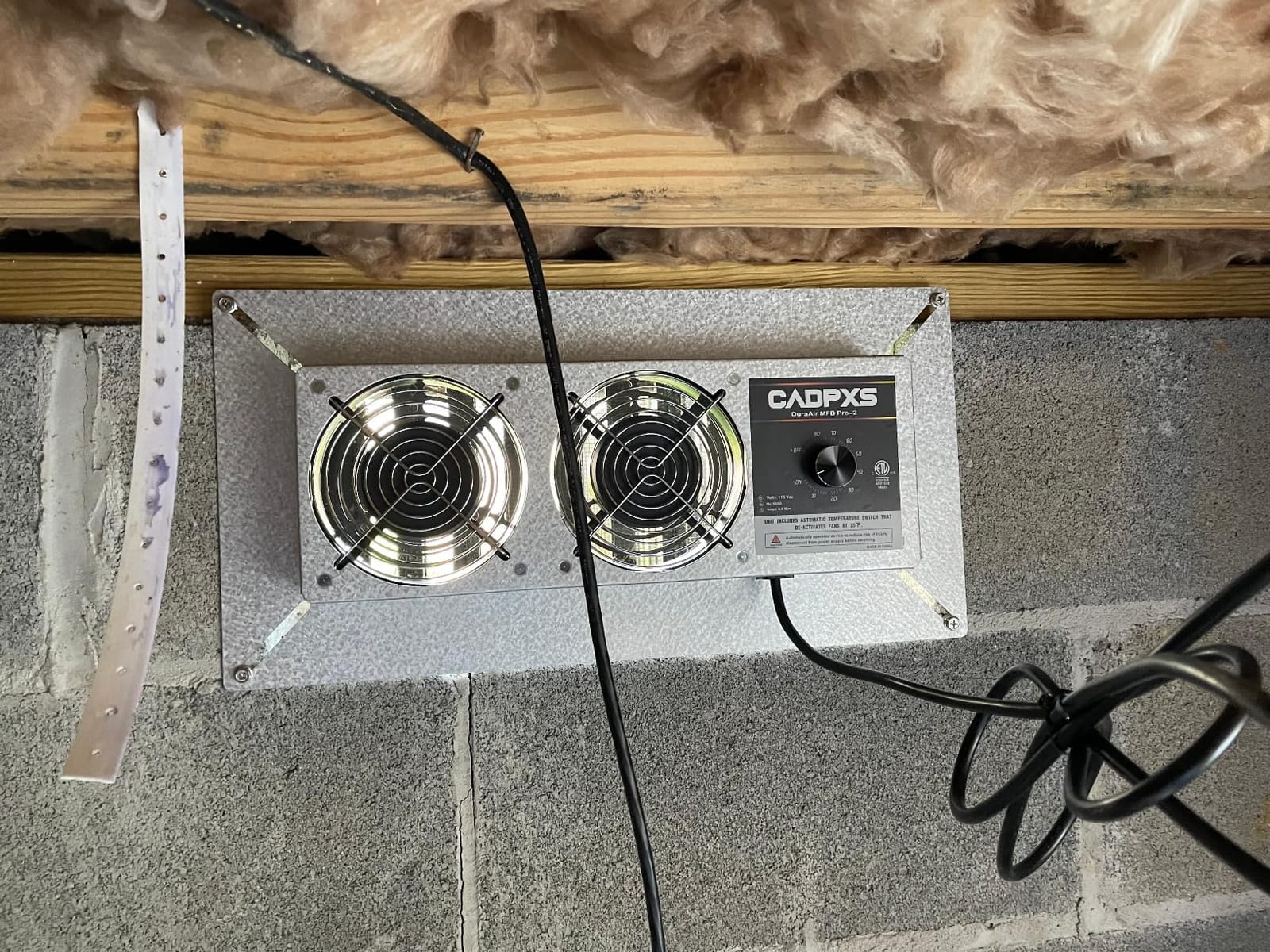 CADPXS Crawlspace Ventilation Fan, Crawlspace Fan Vent with Humidistat | Dehumidistat & Freeze Protection Thermostat, for Crawl Spaces/Basement/Garage/Attic/Hydroponics Grow Tents (220 CFM Air Out) customer photo 2