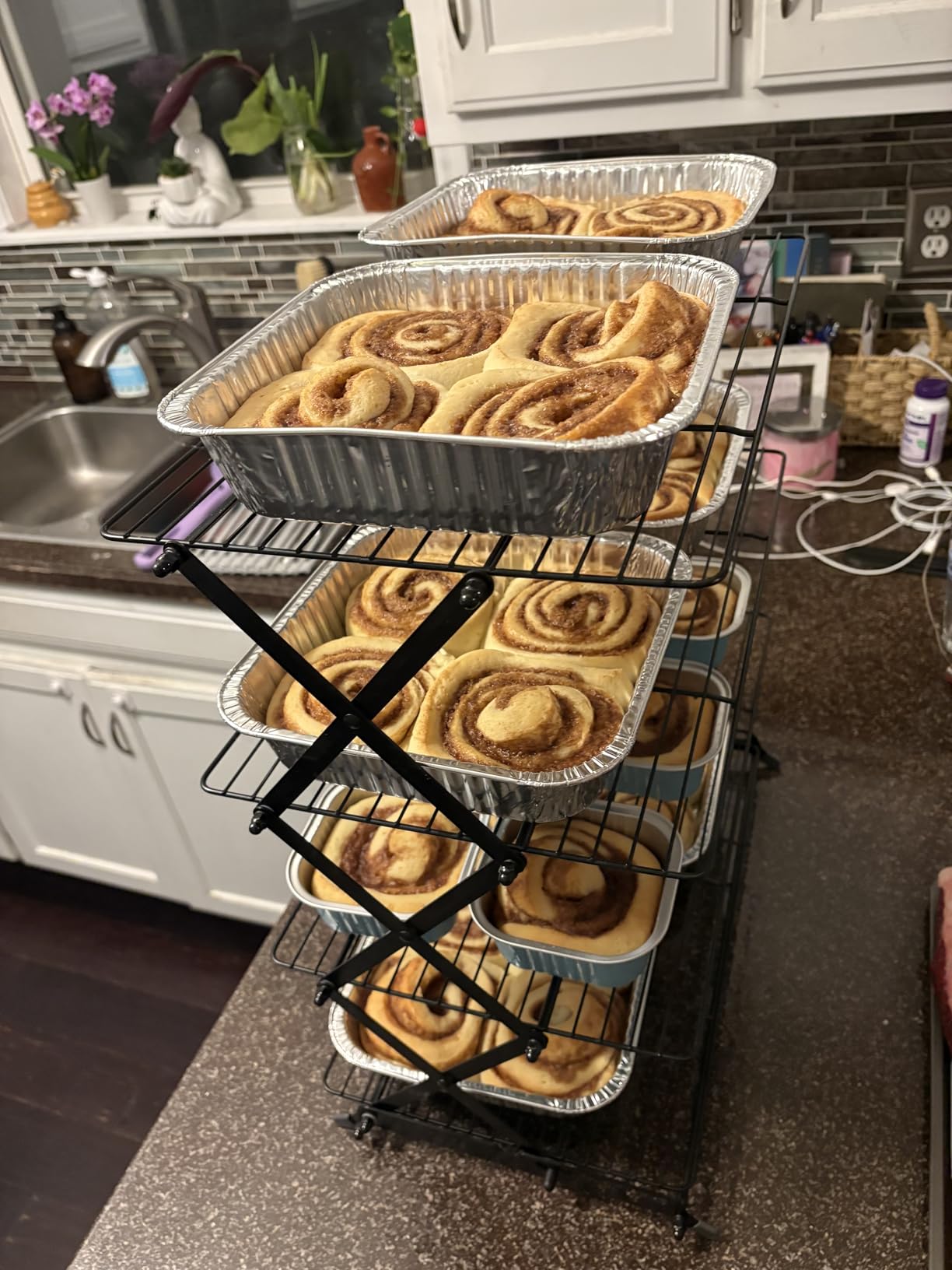 Geesta 2/3/4-Tier Upgraded Collapsible Cooling Rack with Adjustable 3 Setting Design Stackable Roasting Cooking Drying Wire Cooling Rack for Cookies Baking customer photo 2