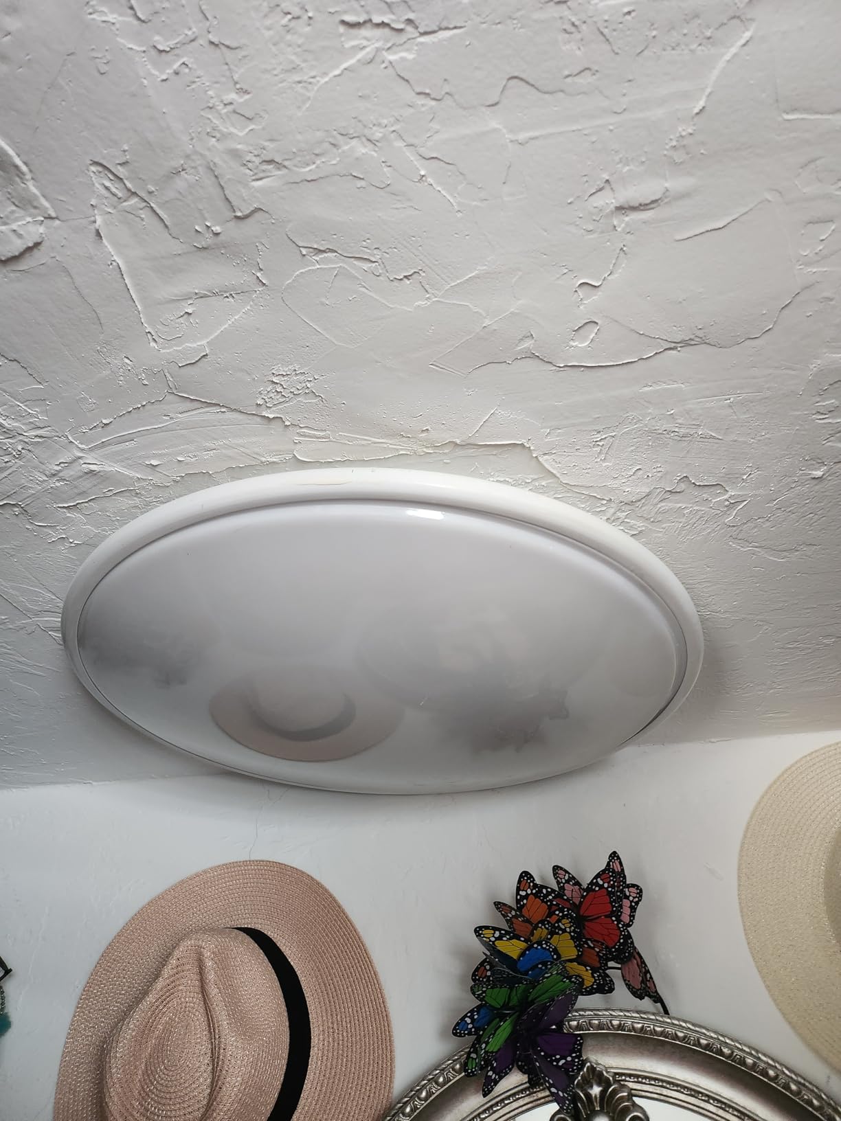 TISLYCO Modern Raindrop Crystal Chandelier, 3 Lights Flush Mount Ceiling Light, Silver Modern Mini Ceiling Light Fixture for Bedroom, Dining Room, Living Room, Hallway, Closet, Bathroom customer photo 2