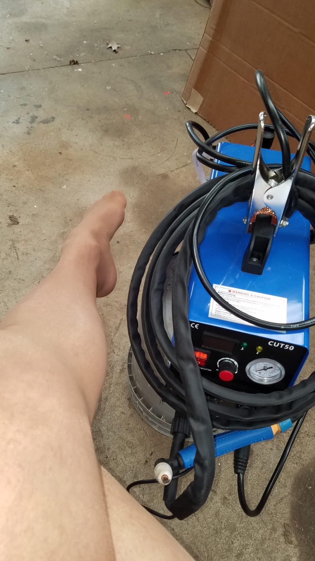 Plasma Cutter, CUT50 50Amp 110V/220V Dual Voltage Cutting Machine, Non-Touch Pilot Arc Plasma Cutter Machine Air Plasma Cutter with High-Frequency Start, Portable Plasma Cutter MOS Type customer photo 2