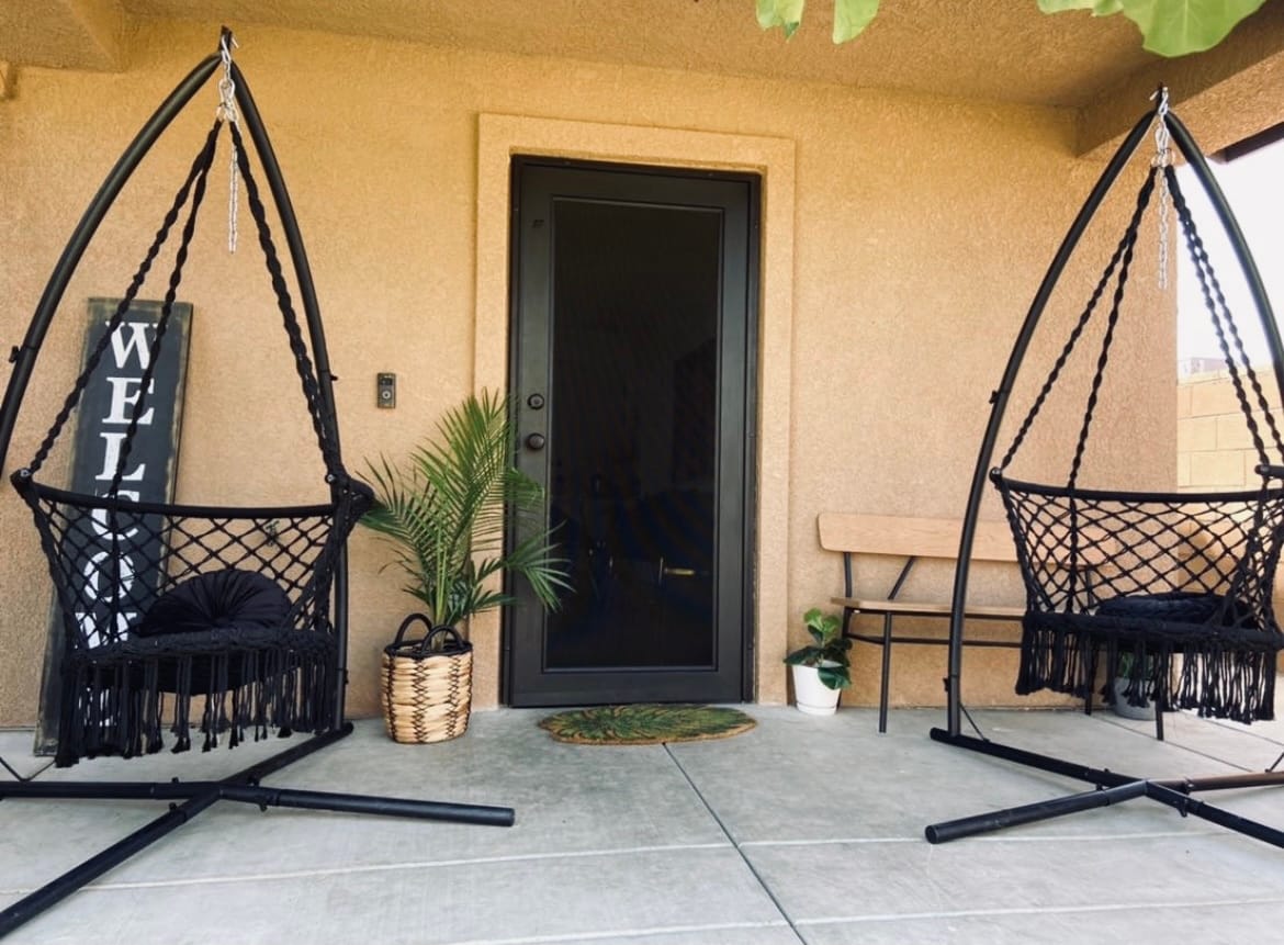 Giantex Hammock Chair, Macrame Swing Chair with 350 Lbs Capacity, Handwoven Tassels, Boho Hanging Chair for Bedroom, Living Room, Patio, Garden, Balcony, Indoor & Outdoor (Beige) customer photo 2