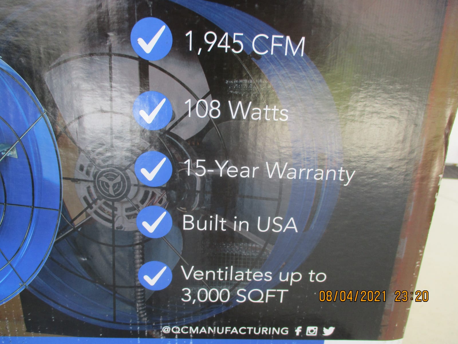 Quietcool AFG PRO-2.0 Attic Fan for Gable Vents - 1945 CFM - Adjustable Thermostat - 20ft Power Cord - Plug-and-play - Two Speed Capable customer photo 1