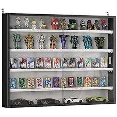 HOMCOM 5-Tier Display Cabinet, Glass Door Cabinet with Adjustable Shelves, Wall-Mounted Display Case for Playroom, Bedroom, Black customer photo 1