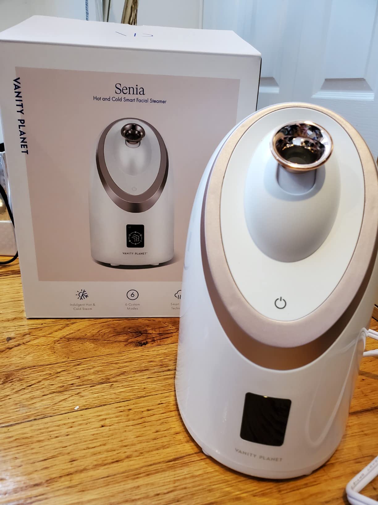 Vanity Planet Senia Hot and Cold Facial Steamer - Face Steamer for Facial Deep Cleaning, Aromatherapy, Detoxifying and Moisturizing - Steamer for Face with 6-Mode Smart Steam Technology | Face Steamer Exfoliates & Hydrates Skin to Unclog and Clean Pores, Detoxify, Hydrate, Deep Clean, Aromatherapy, Moisturizing customer photo 1